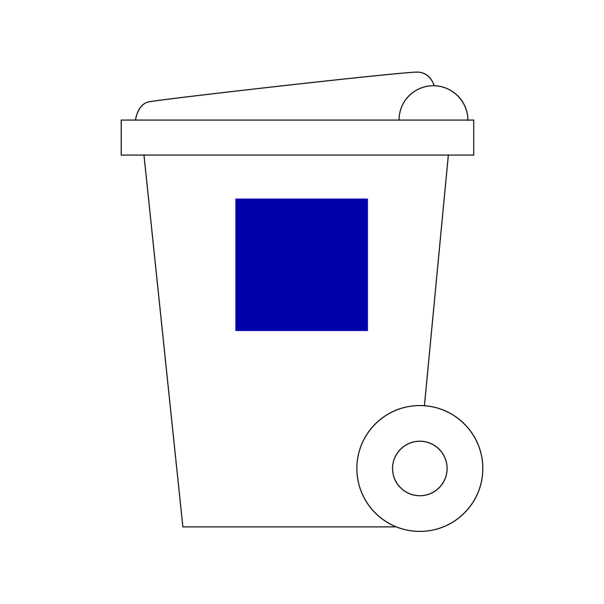 Raccolta carta icona bidone blu
