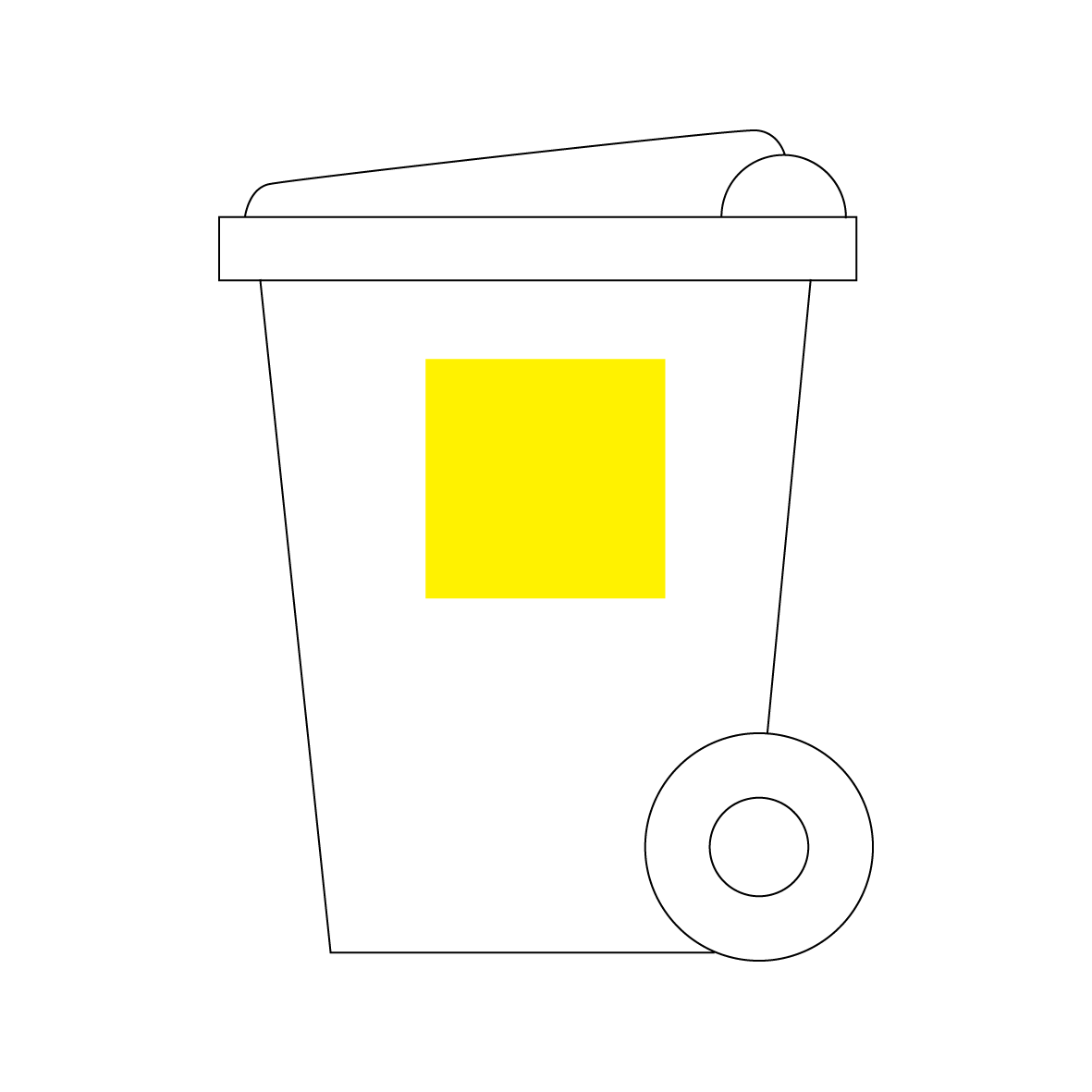 Raccolta plastica icona bidone giallo