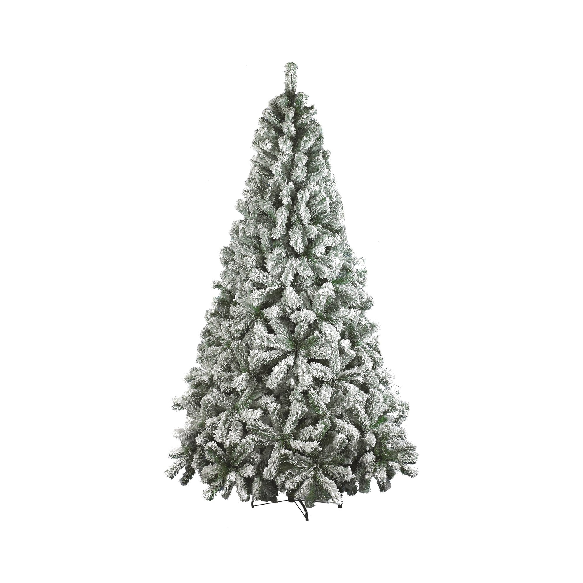 Albero di Natale 270 cm Verde 1812 Rami Apertura a Ombrello 270h cm, Effetto Innevato - Hollybell
