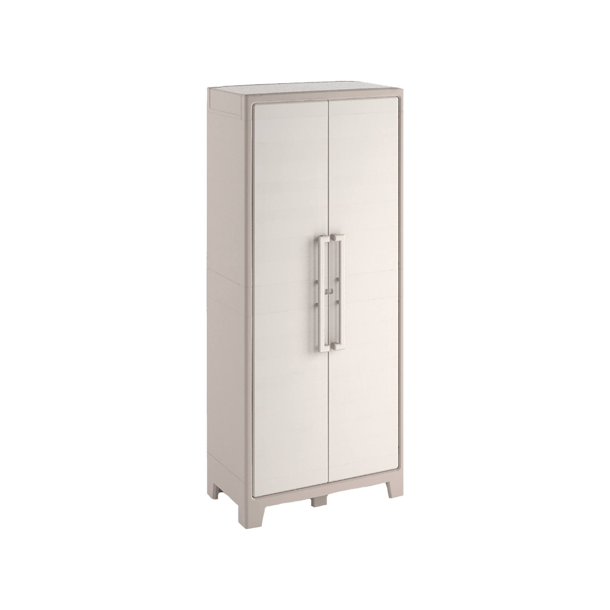 Armadio da Esterno Marrone Crema 4 Ripiani Apertura Battente 80x44x182h cm, Un'anta Made in Italy - Grimsby