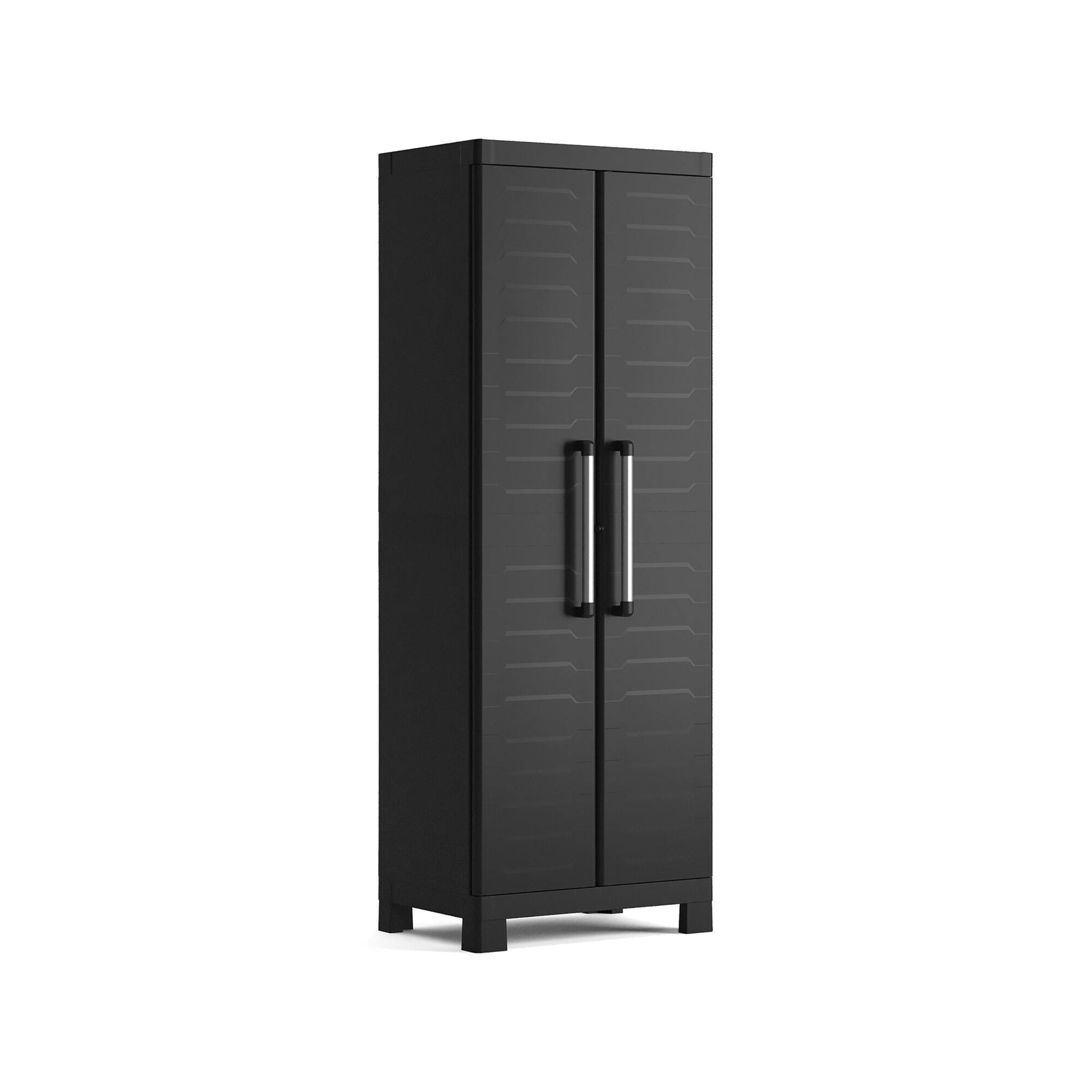 Armadio da Esterno Nero Antracite 4 Ripiani 2 Ante 65x45x182h cm, Impermeabile Made in Italy - Terrebonne