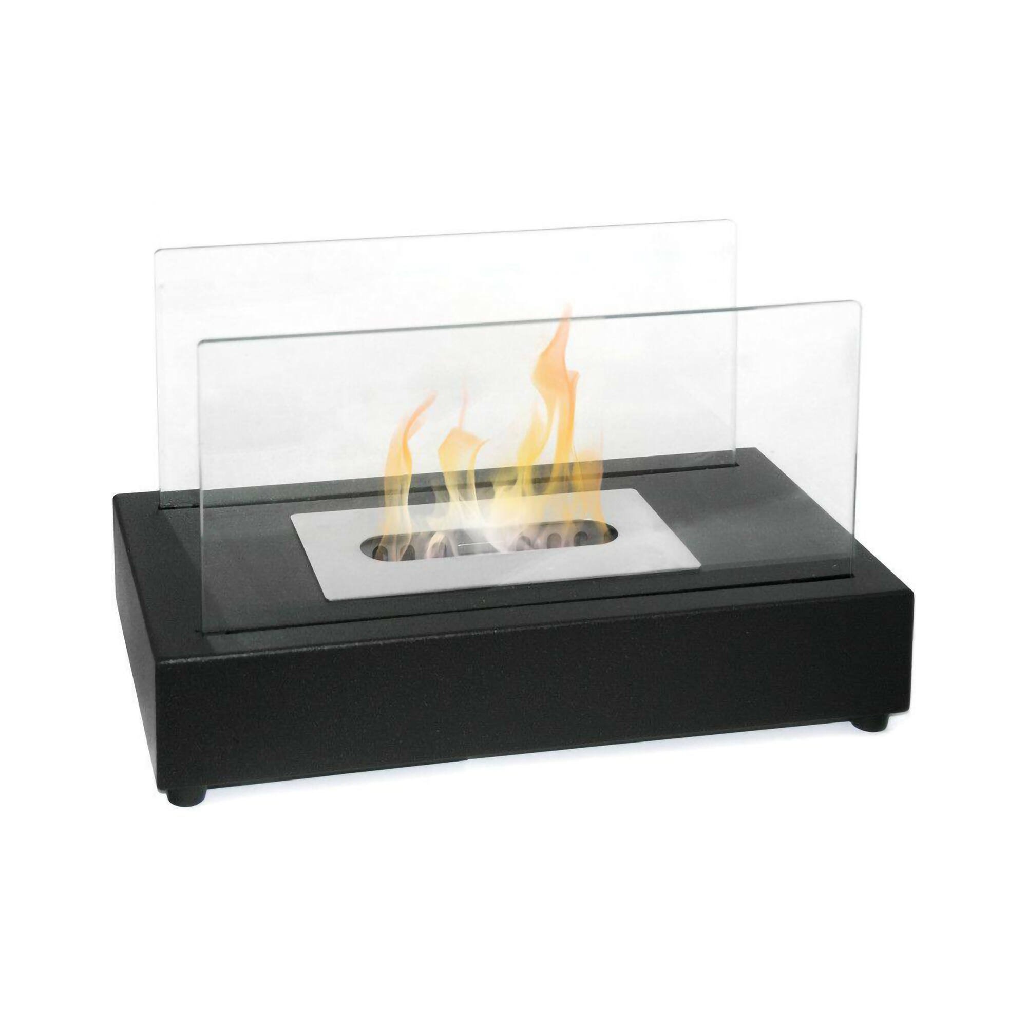 Camino a bioetanolo Dscozzarell, Caminetto, Focolare senza fumo, Riscaldatore ad etanolo, Made in Italy, 18x35 h21 cm, Nero