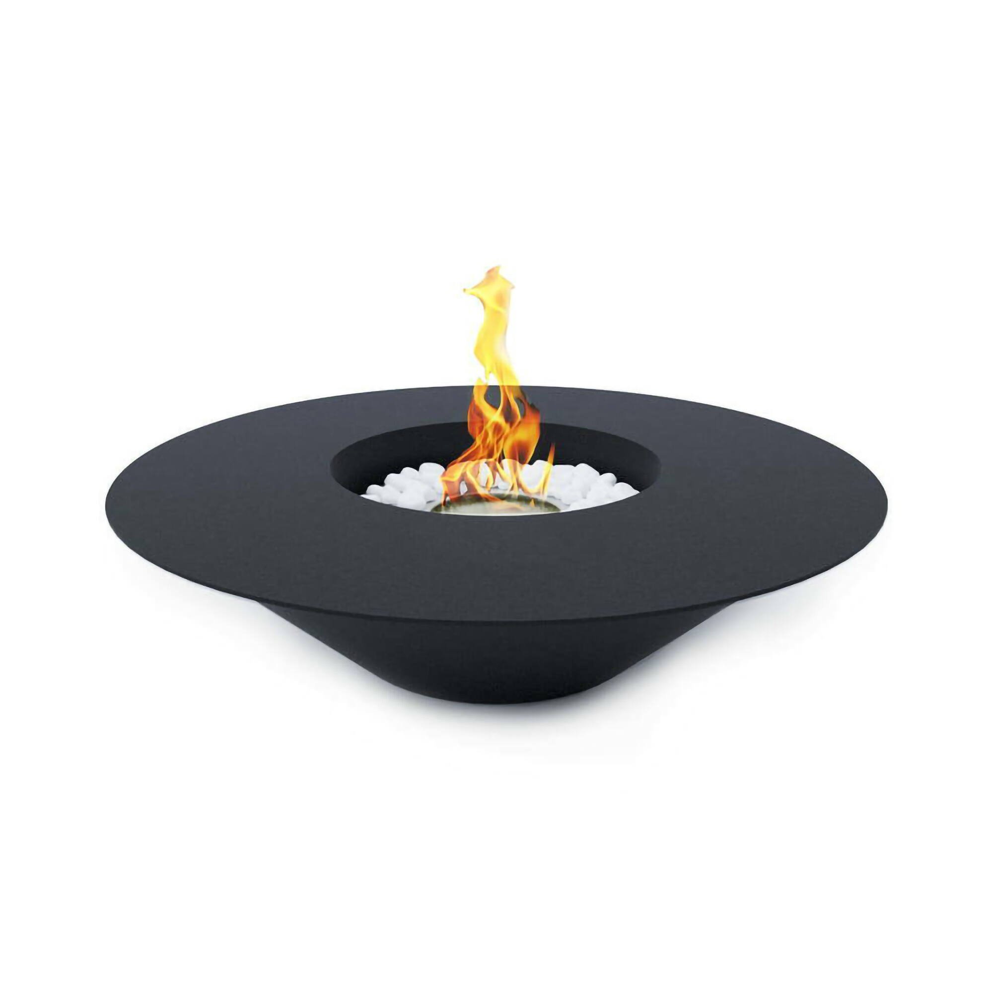 Camino a bioetanolo Dshomurodo, Caminetto, Focolare senza fumo, Riscaldatore ad etanolo, Made in Italy, 60x60 h15 cm, Nero
