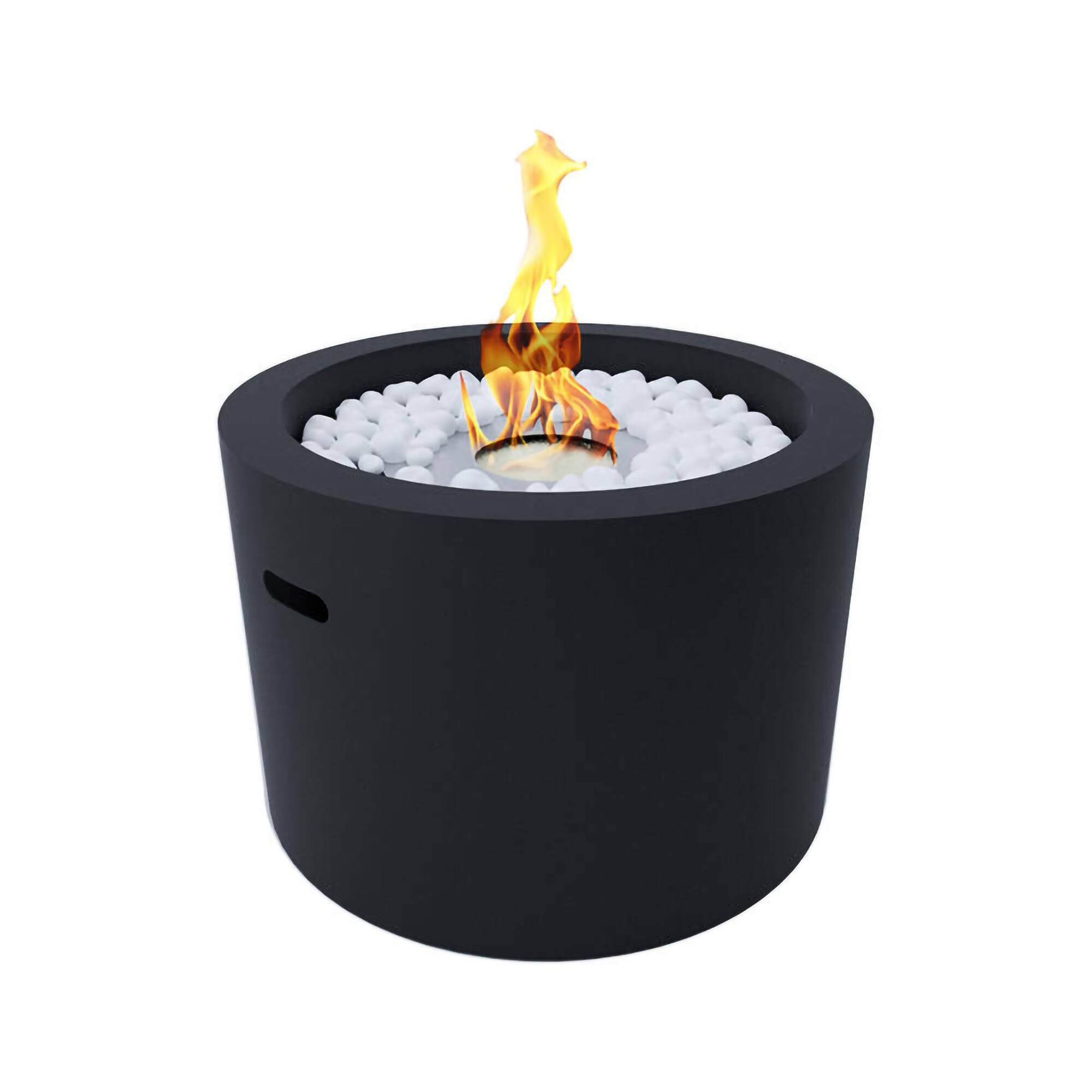 Camino a bioetanolo Dsiatouni, Caminetto, Focolare senza fumo, Riscaldatore ad etanolo, Made in Italy, 48x48 h33 cm, Nero