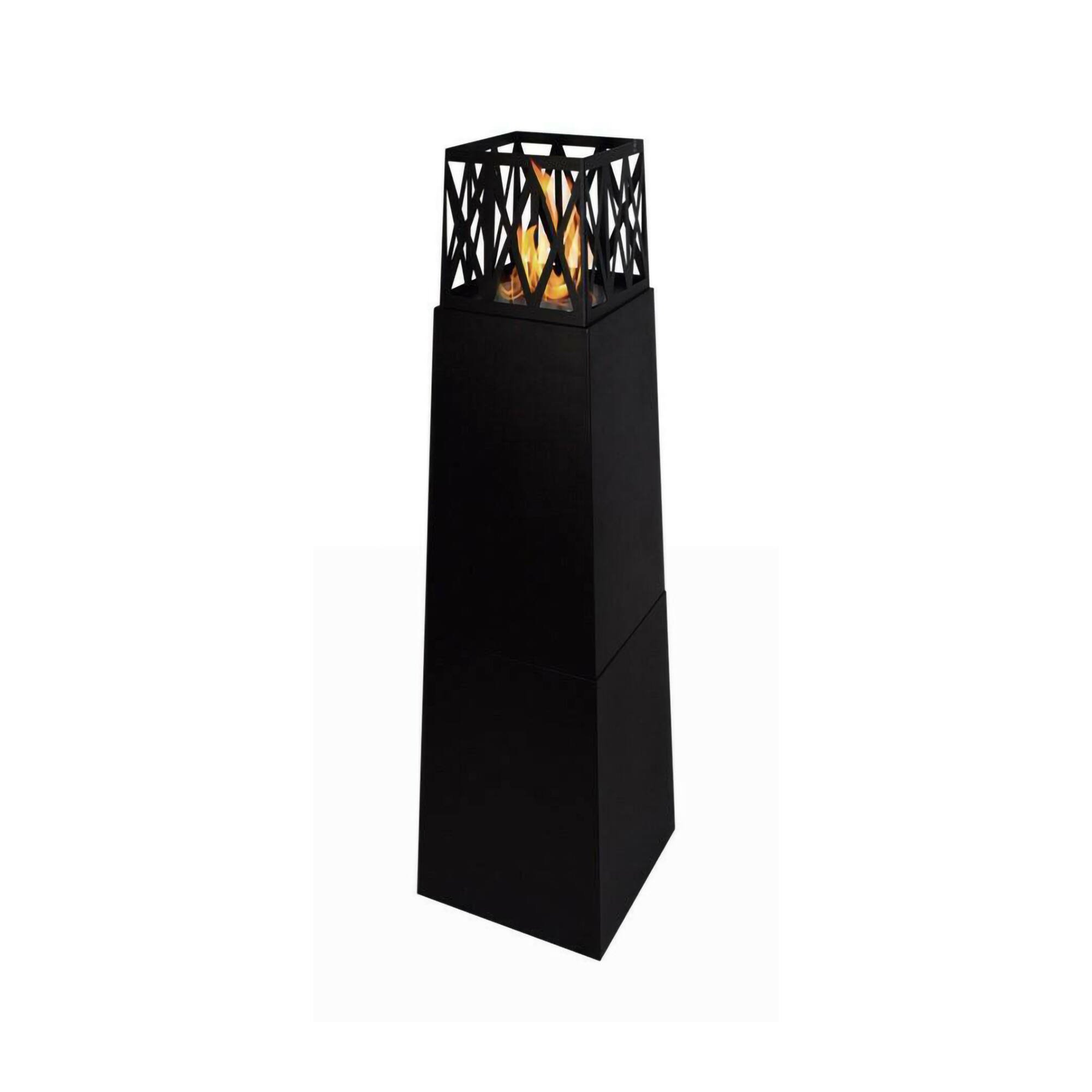 Camino a bioetanolo Dsignoril, Caminetto, Focolare senza fumo, Riscaldatore ad etanolo, Made in Italy, 40x40 h146 cm, Nero