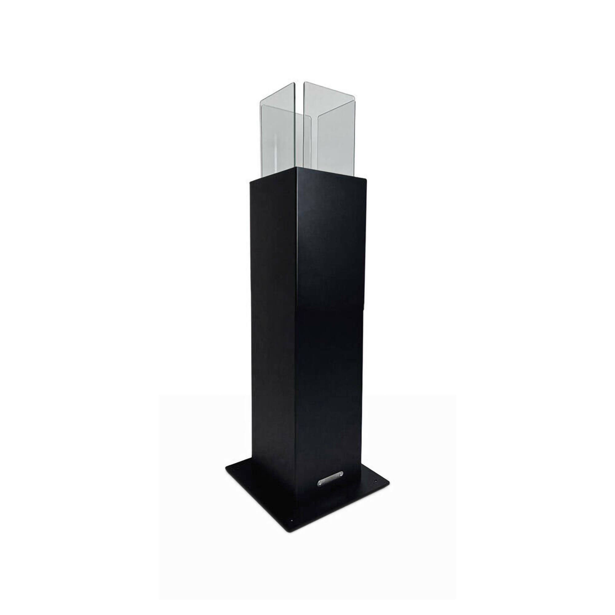 Camino a bioetanolo Dsimoncell, Caminetto, Focolare senza fumo, Riscaldatore ad etanolo, Made in Italy, 20x20 h70 cm, Nero