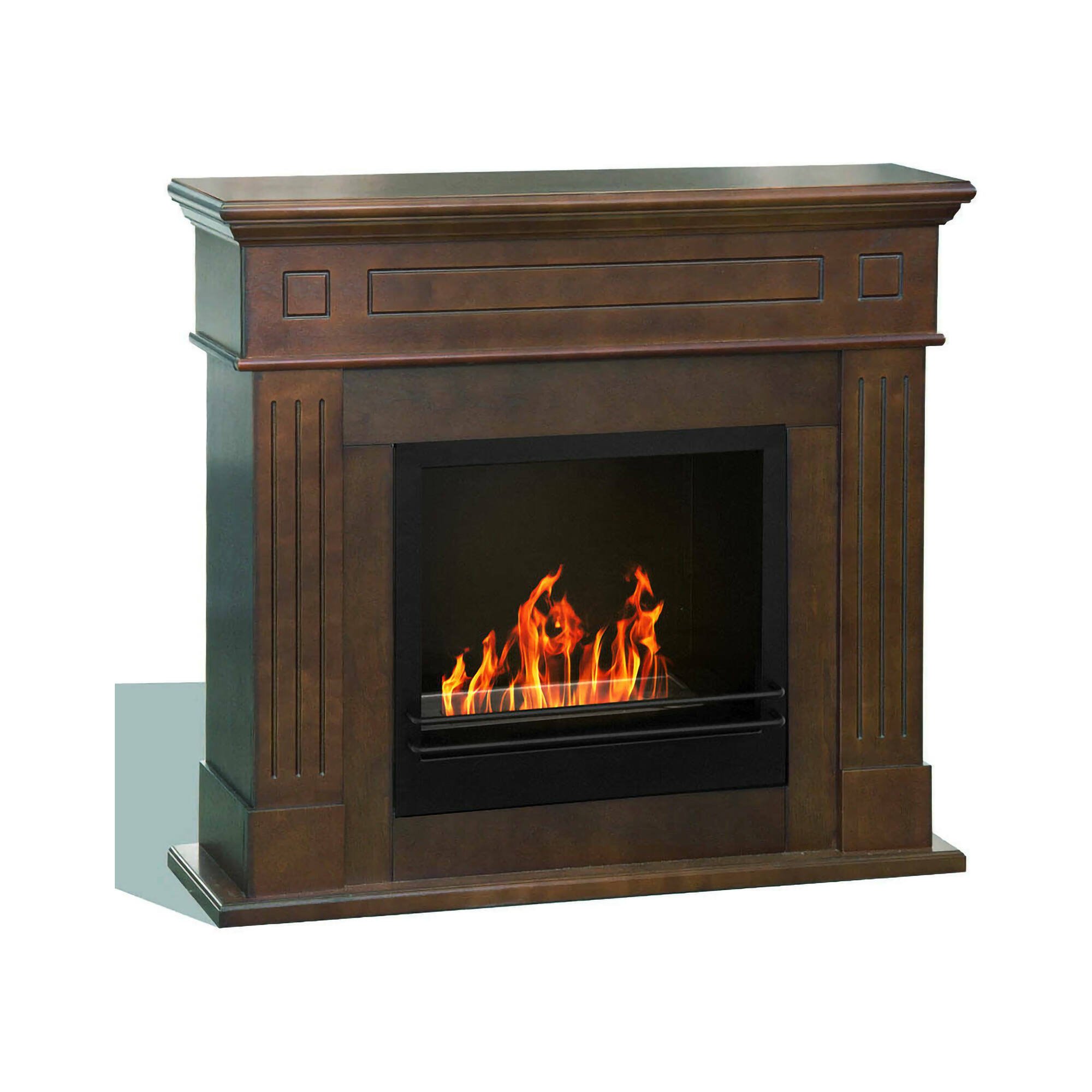 Camino a bioetanolo Dstivanell, Caminetto, Focolare senza fumo, Riscaldatore ad etanolo, Made in Italy, 110x36 h100 cm, Bronzo