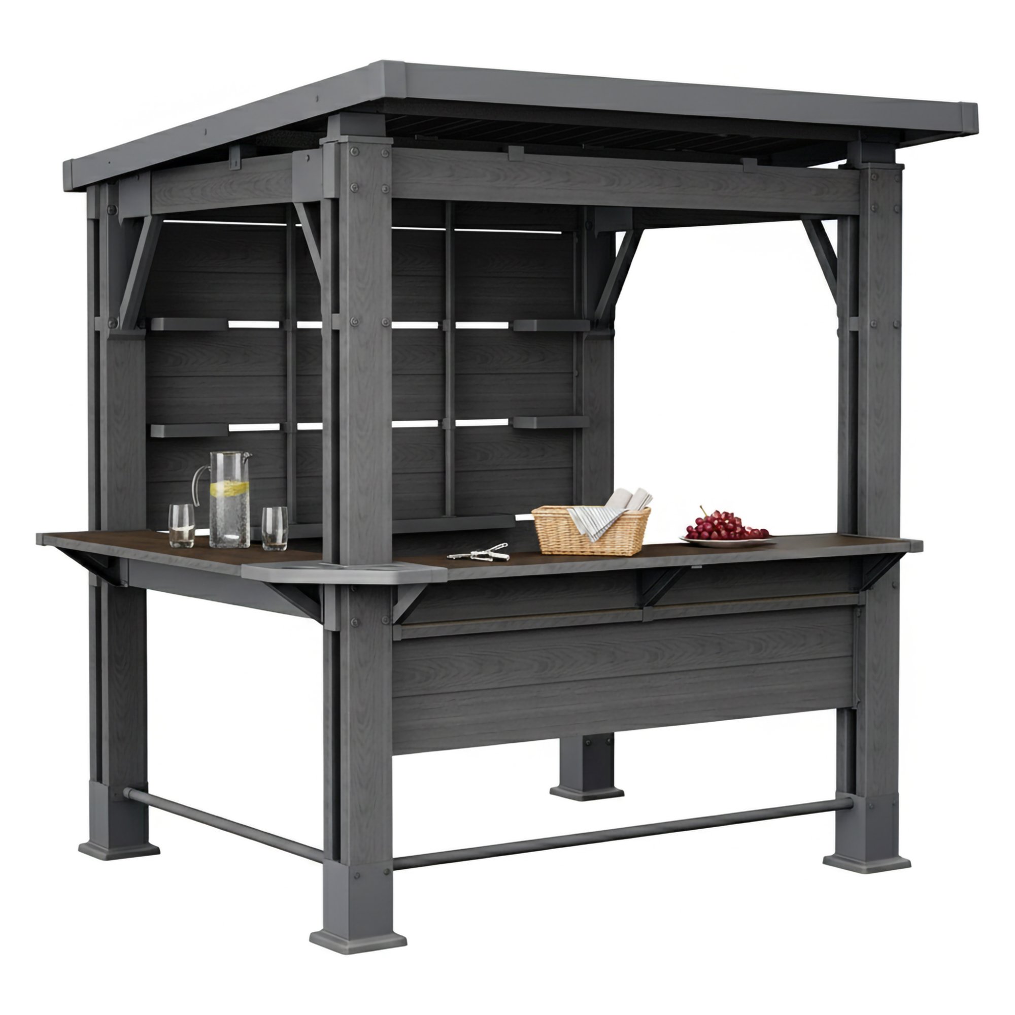 Casetta da Giardino Marrone Noce Chiosco bar Sfumatura Colore Struttura Noce 230x200x238h cm, - Ketchum