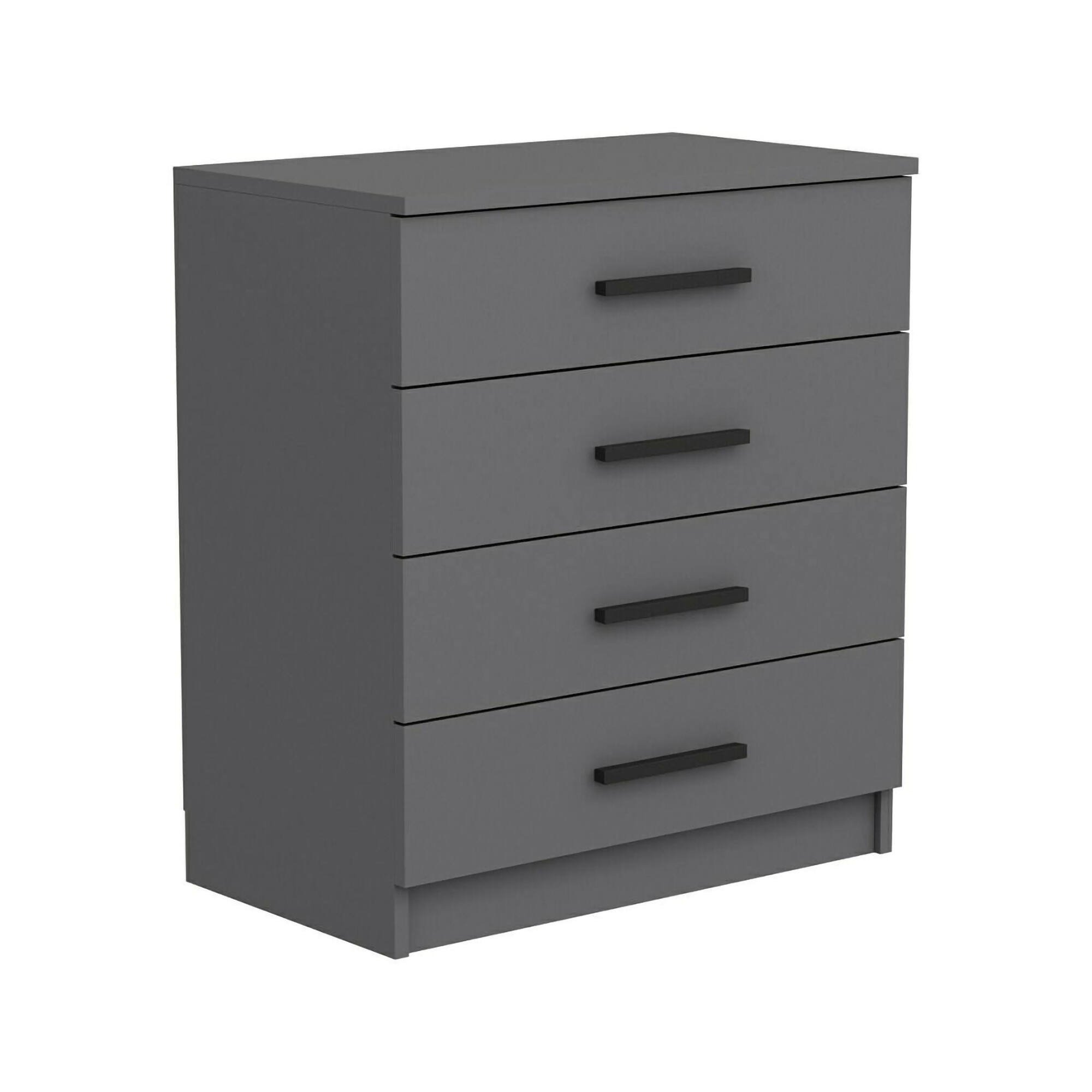 Cassettiera Grigio Cenere 4 Cassetti Apertura Scorrevole 70x79x42h cm, Chiusura Scorrevole - Kalmaegi