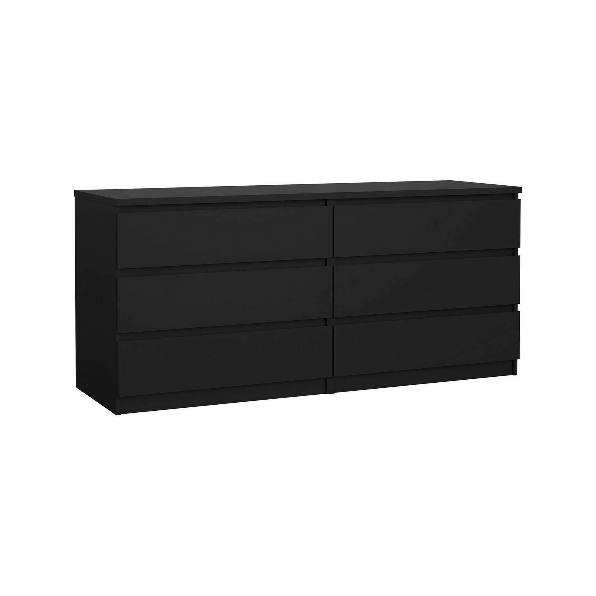 Cassettiera Ingrid, Settimino multiuso, Comò camera da letto, Mobile con cassetti, 50x154 h70 cm, Nero