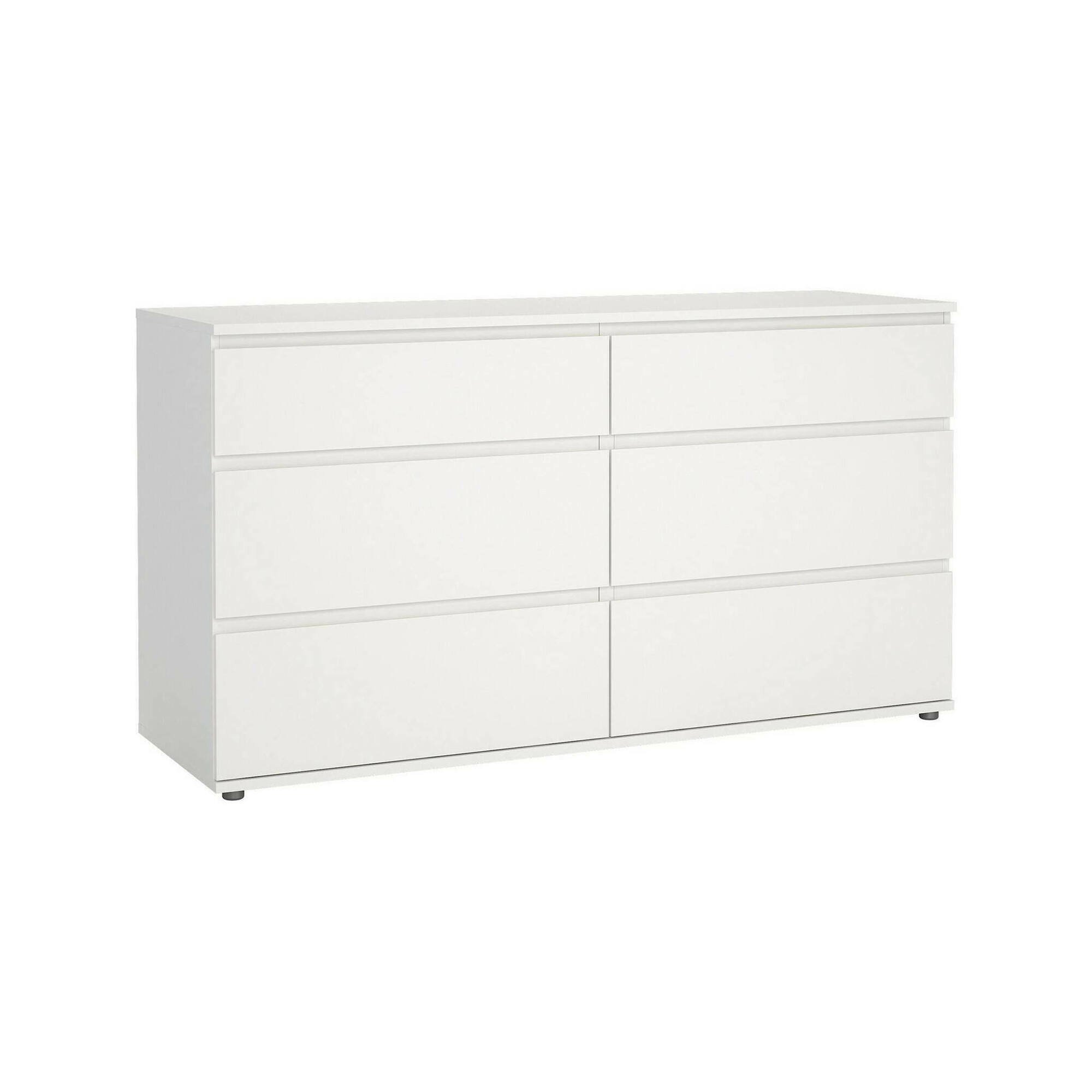 Cassettiera Isabel, Settimino multiuso, Comò camera da letto, Mobile con cassetti, 153x50 h84 cm, Bianco