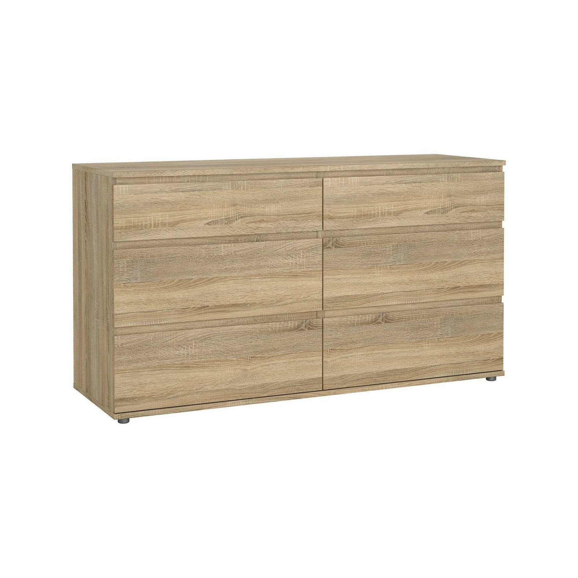 Cassettiera Isabel, Settimino multiuso, Comò camera da letto, Mobile con cassetti, 153x50 h84 cm, Quercia