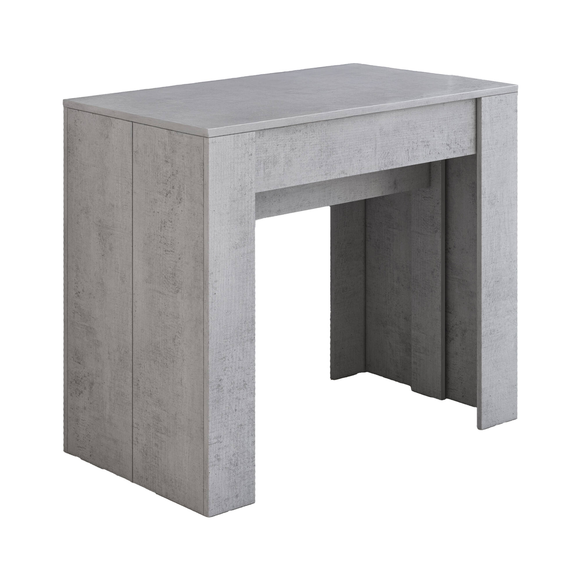 Consolle Allungabile Grigio 10 Posti Allungabile 237x90x77h cm, Meccanismo Estensione Allunghe Centrali - Vaelis