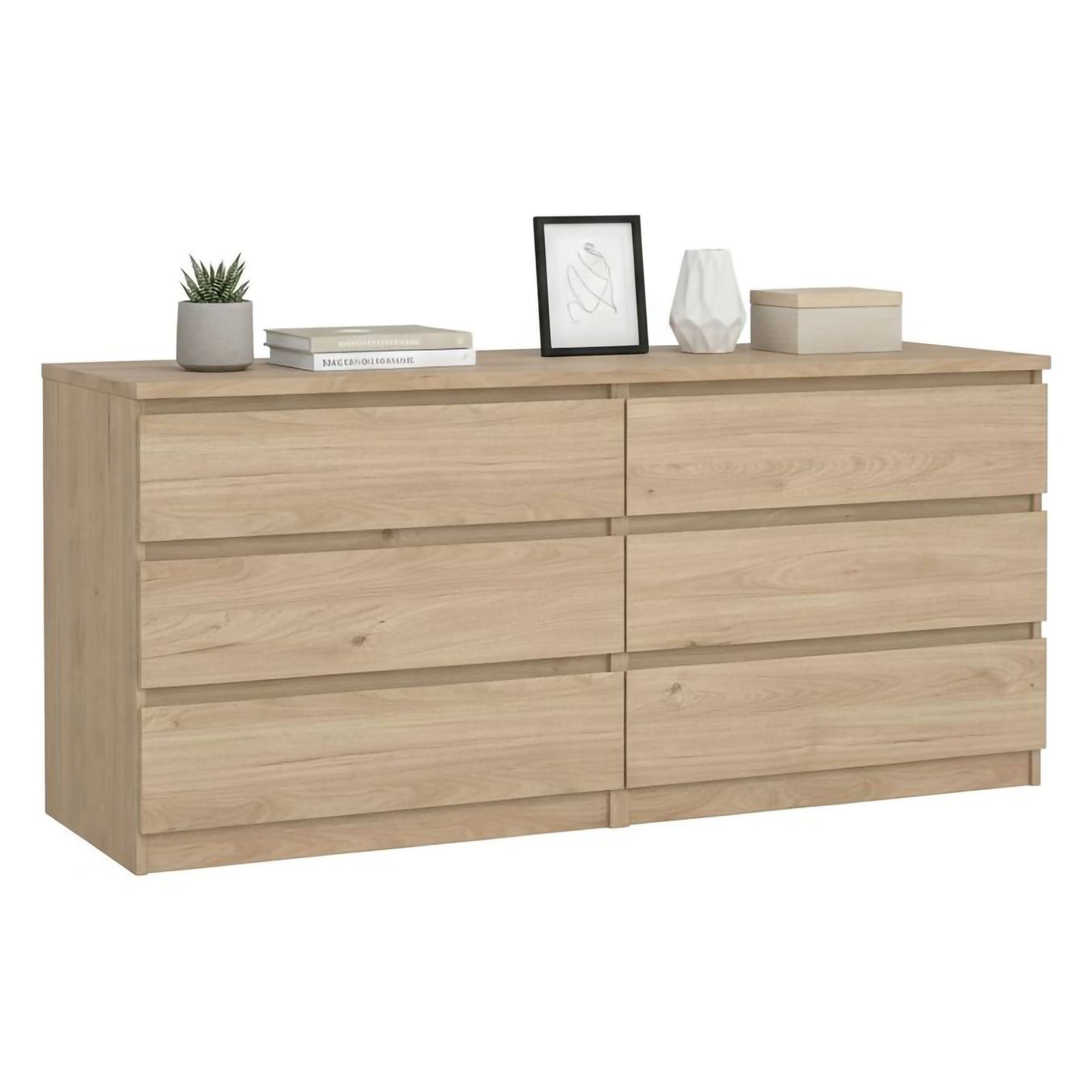 Credenza Marrone Rovere 6 Cassetti Apertura Scorrevole 154x50x68h cm, Chiusura Scorrevole - Joyce