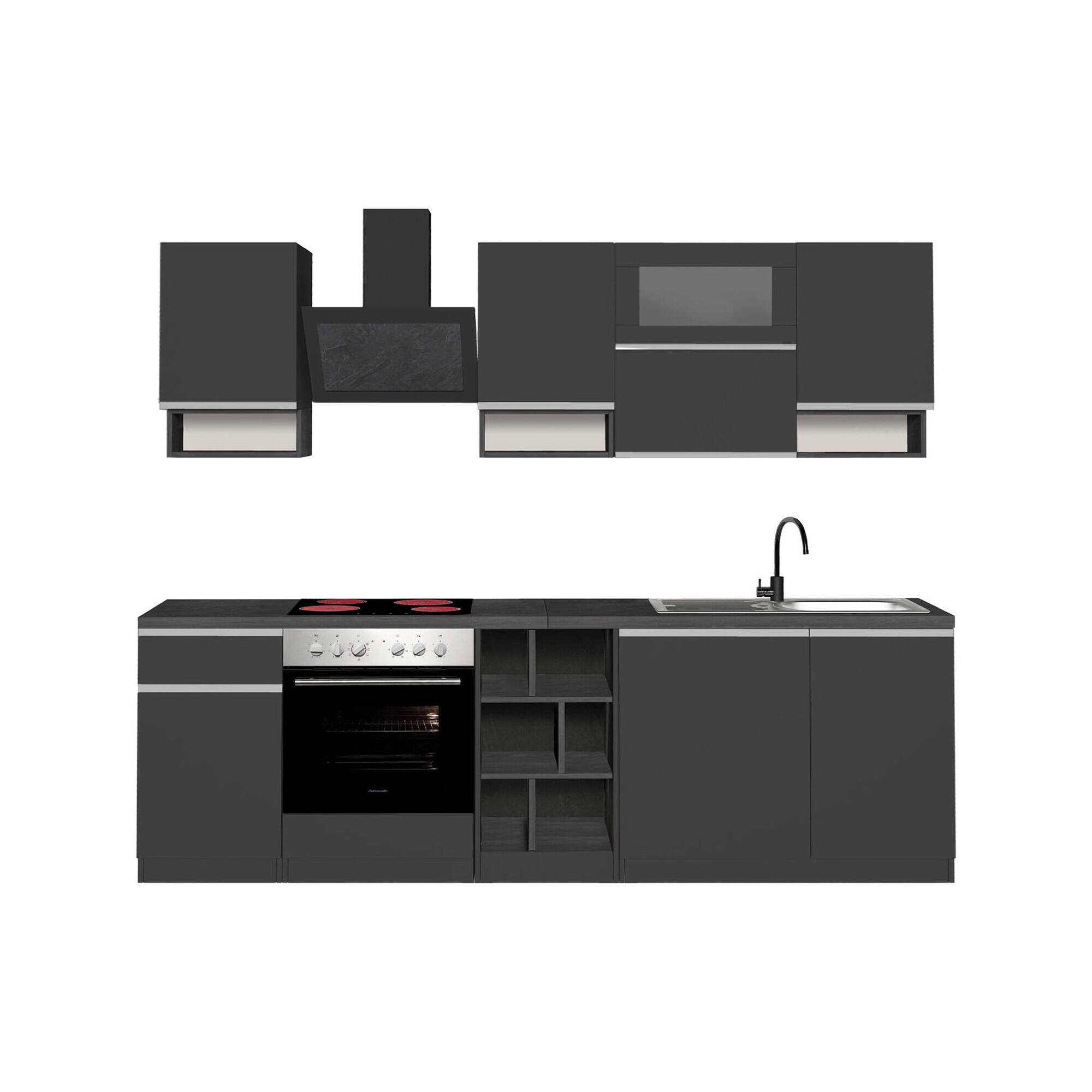 Cucina Grigio Ardesia Grigio Ardesia 19 Ripiani Modulabile, un Cassetto Made in Italy - Attiko