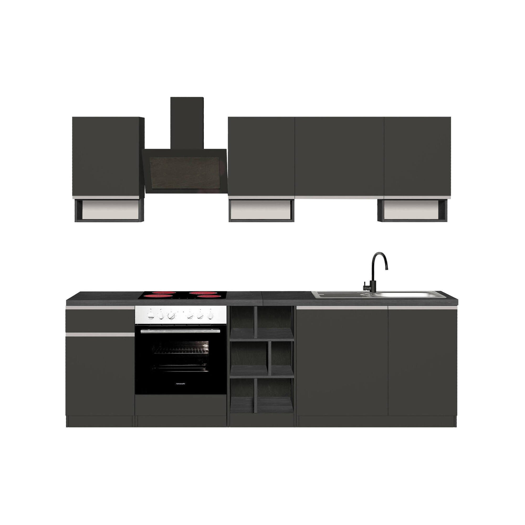 Cucina Grigio Ardesia Grigio Ardesia 19 Ripiani un Cassetto, 20 Vani Made in Italy - Attimis