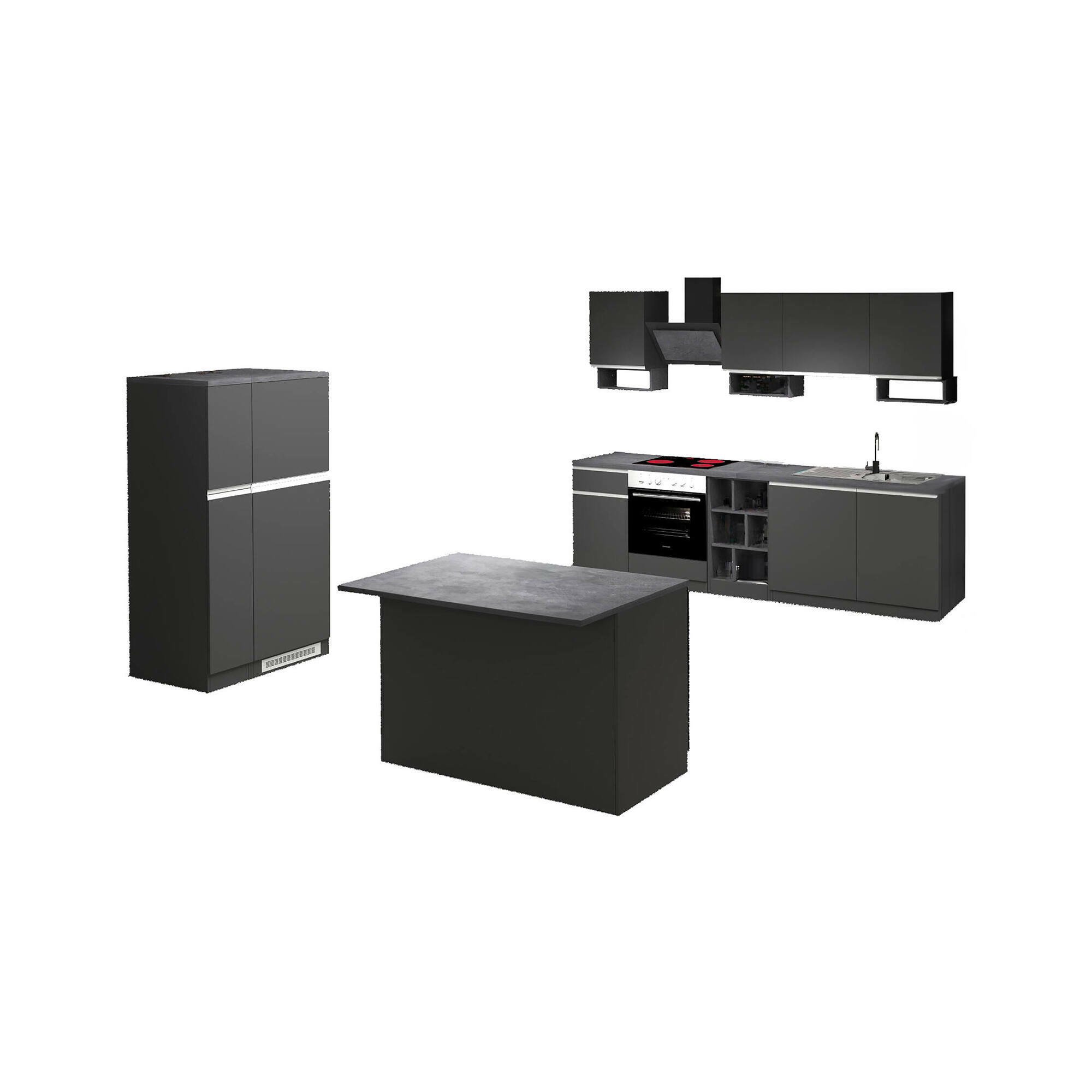 Cucina Grigio Ardesia Grigio Ardesia 31 Ripiani Modulabile, 3 Cassetti Made in Italy - Arlo