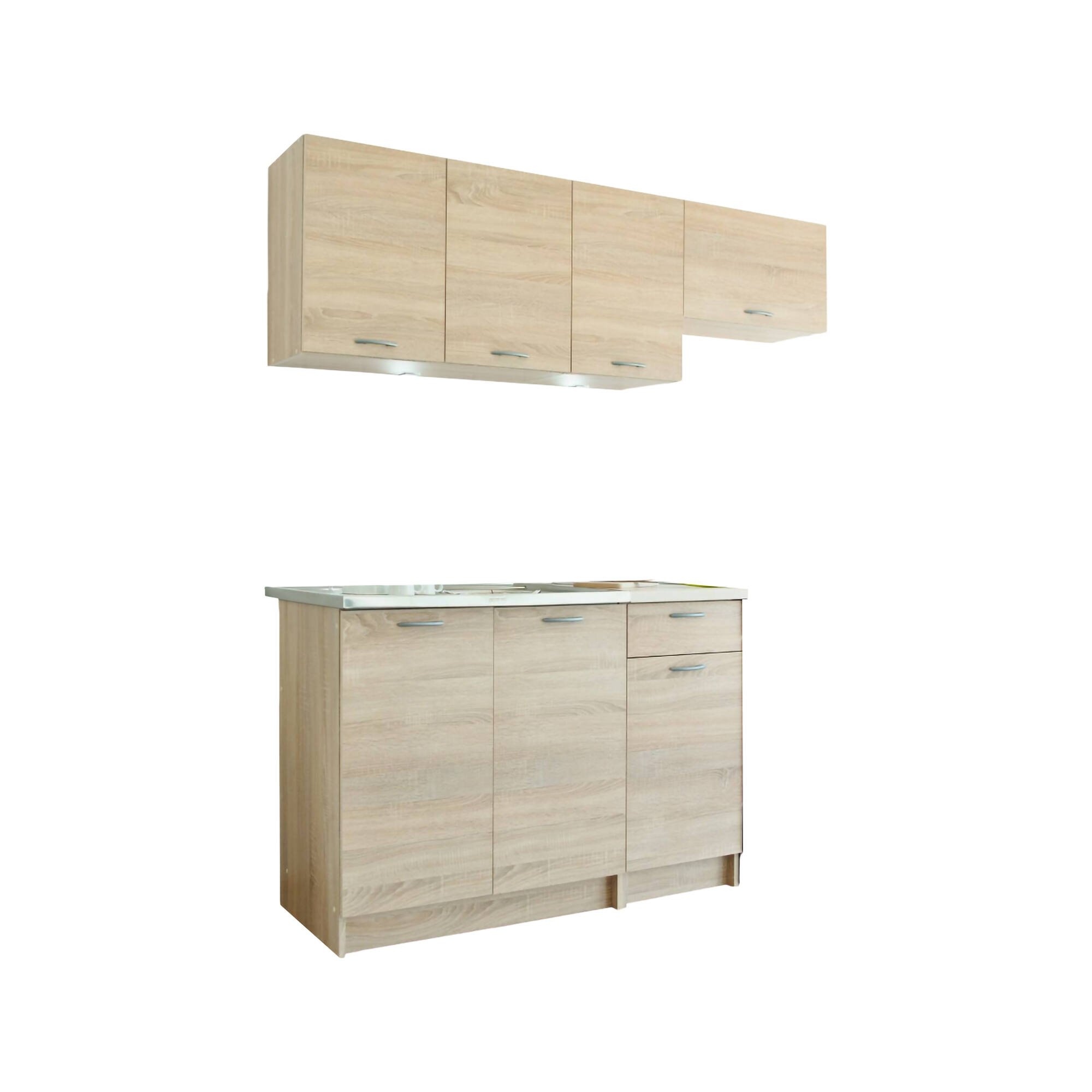 Cucina Marrone Rovere Modulabile un Cassetto, 3 Ripiani - Sora