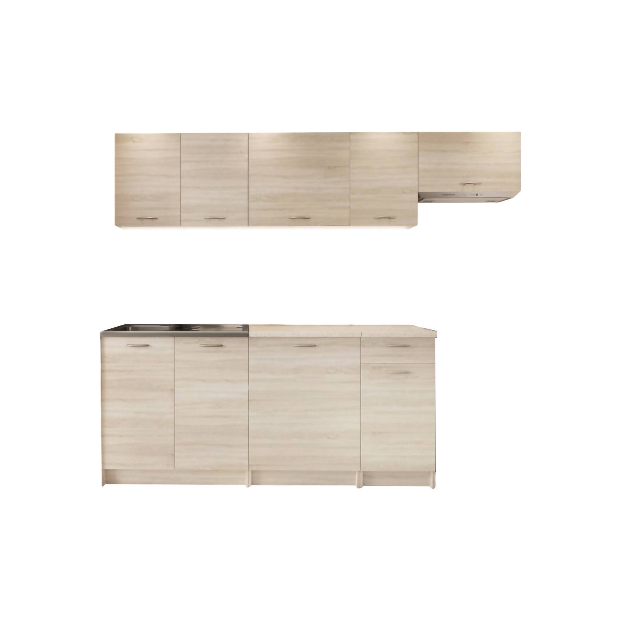 Cucina Marrone Rovere Modulabile un Cassetto, un Ripiano - Urzulei