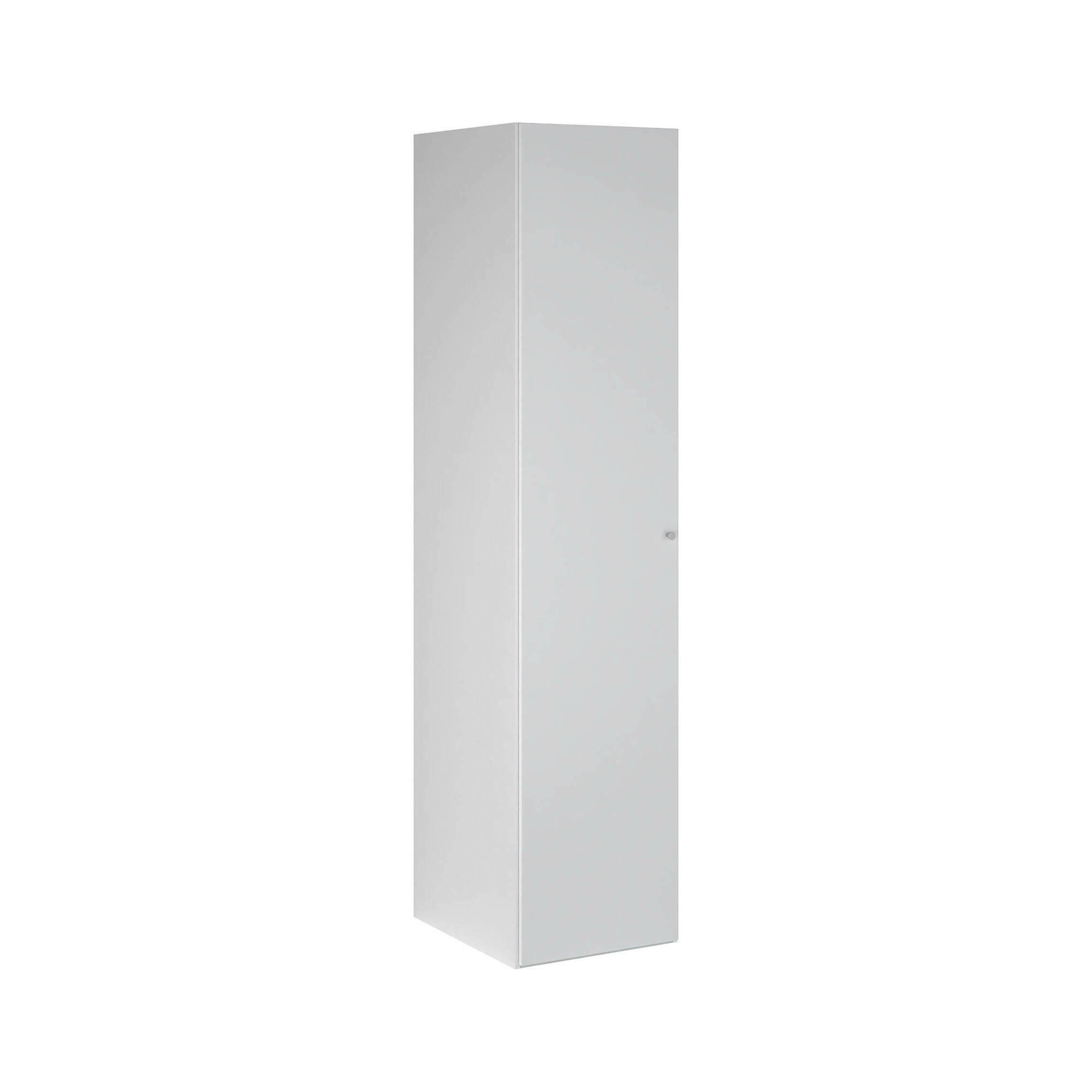 Guardaroba 1 anta- Gregoria, Mobile multifunzionale, Mobiletto scarpiera, Guardaroba porta scarpe, 50x60 h219 cm, Bianco