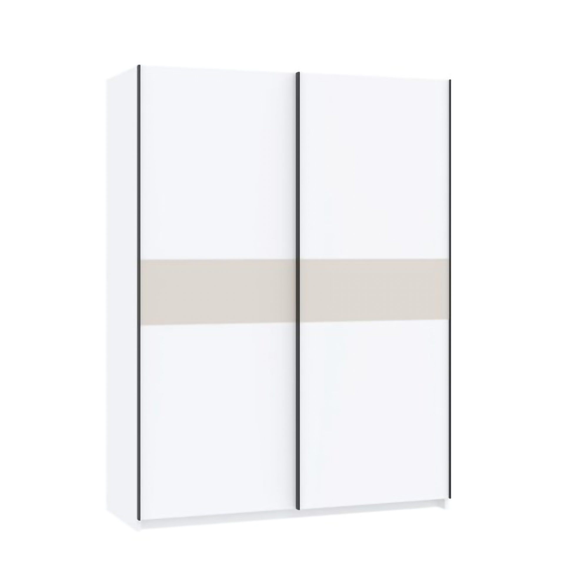 Guardaroba 2 Ante Bianco Beige Cashmere 2 Ripiani Appendiabiti 150x204h cm, 2 Ante - Manita
