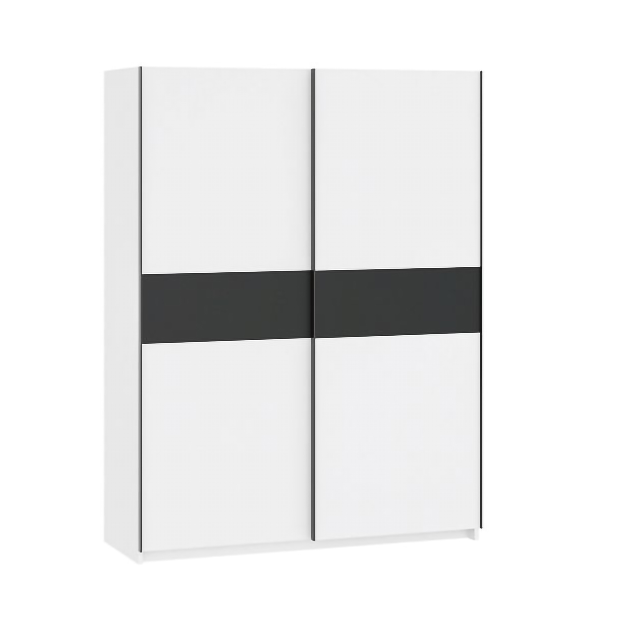 Guardaroba 2 Ante Bianco Nero Antracite 2 Ripiani Appendiabiti 150x204h cm, 2 Ante - Manita