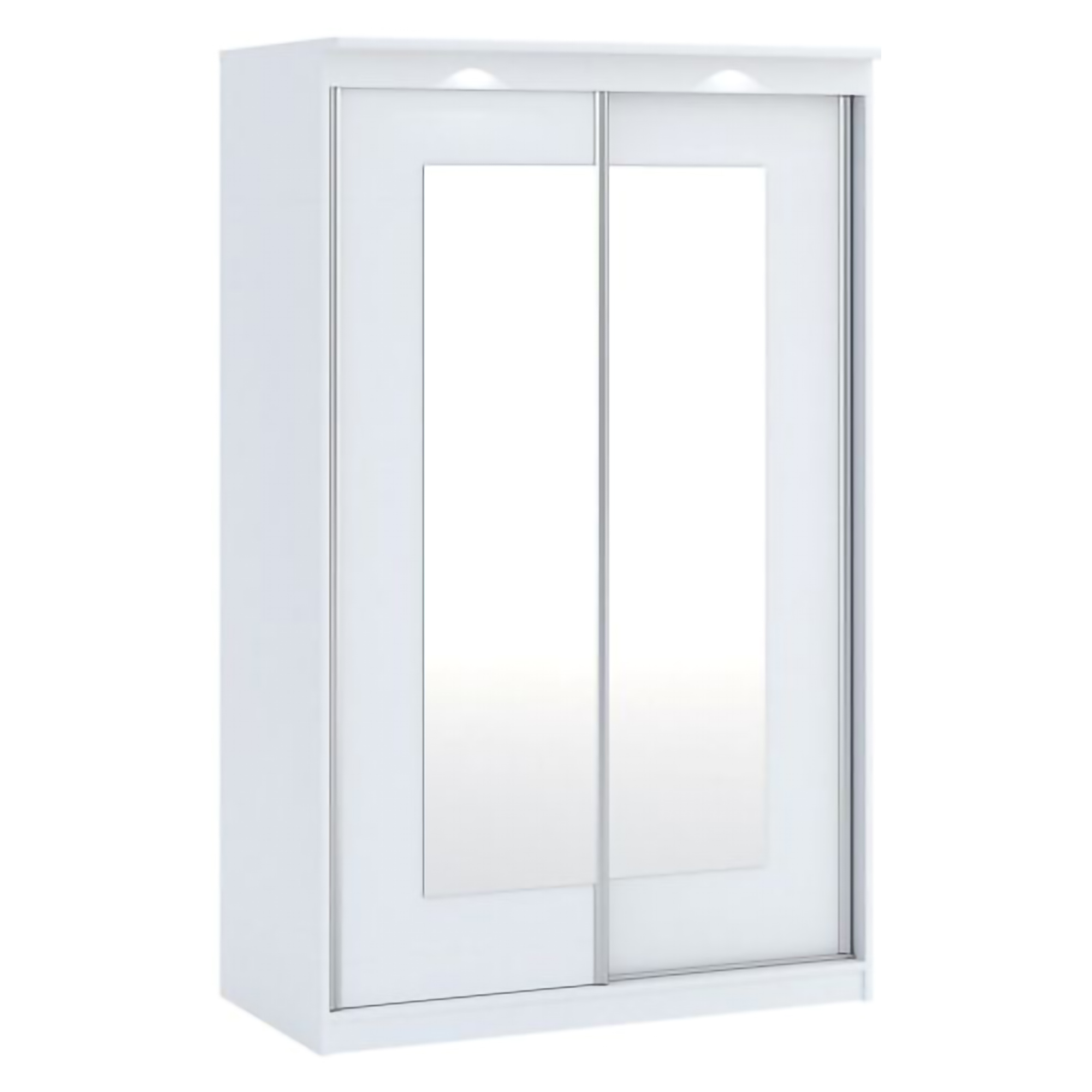 Guardaroba 2 Ante Bianco Traparente 2 Ripiani Appendiabiti 120x195h cm, 2 Ante - Lesela