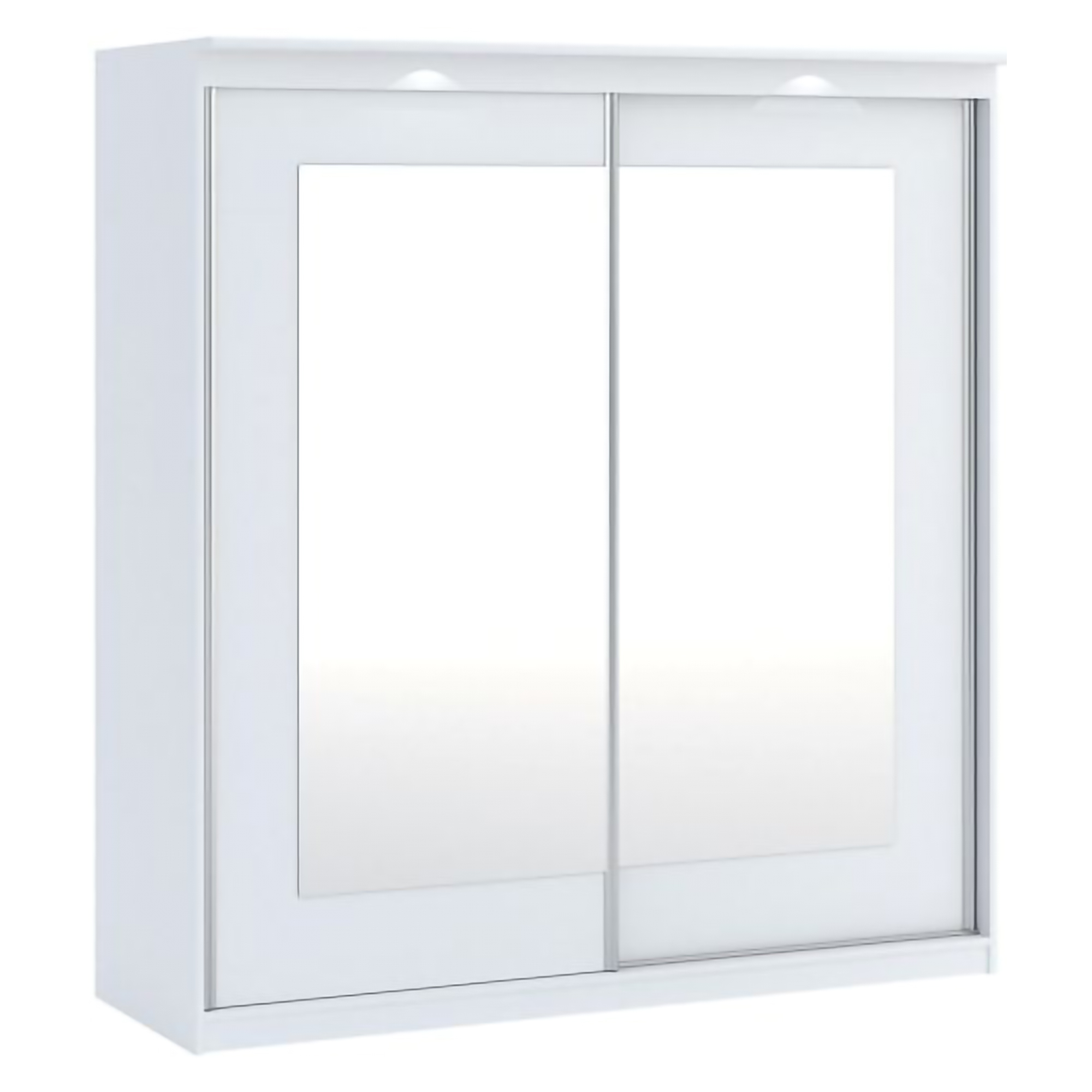 Guardaroba 2 Ante Bianco Traparente 5 Ripiani Appendiabiti 180x195h cm, 2 Ante - Lesale