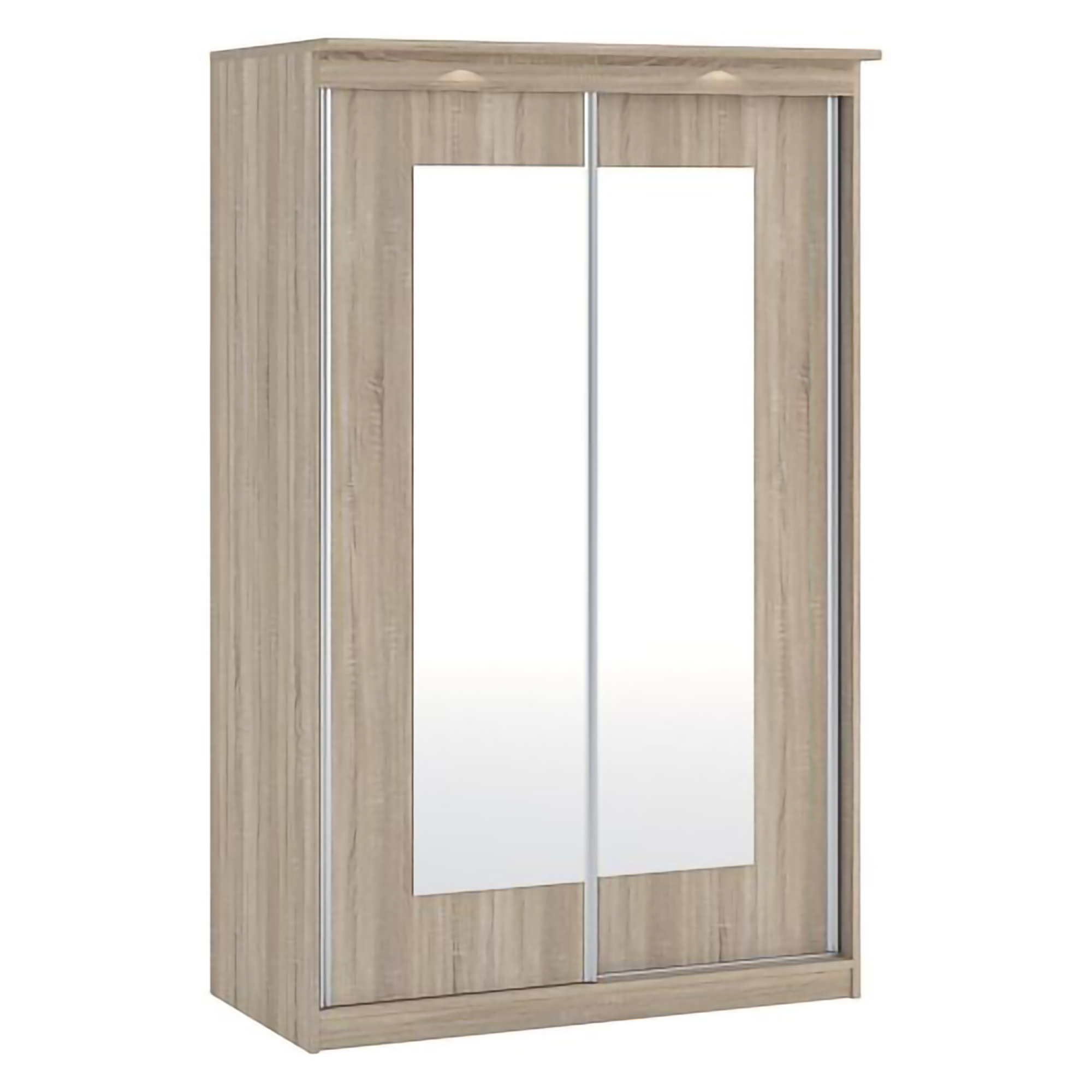Guardaroba 2 Ante Marrone Rovere Traparente Appendiabiti 2 Ripiani 120x195h cm, 2 Ante - Lesela