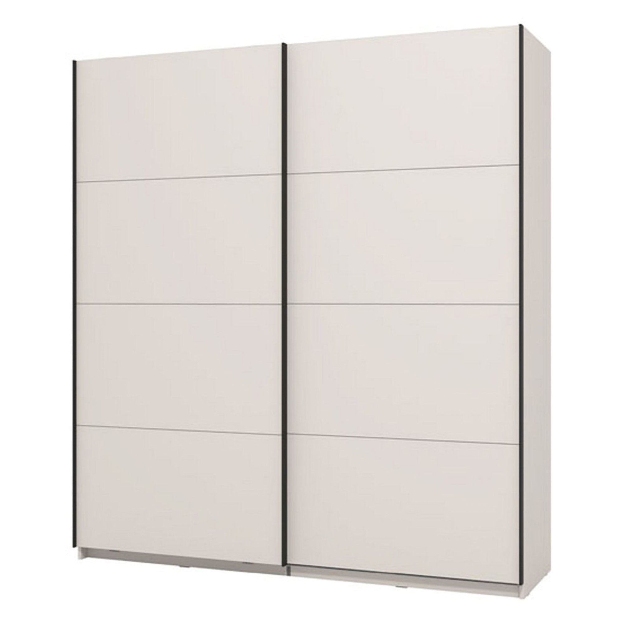 Guardaroba Grande Bianco Crema 2 Ripiani Appendiabiti 195x218h cm, Apertura Scorrevole - Cariano