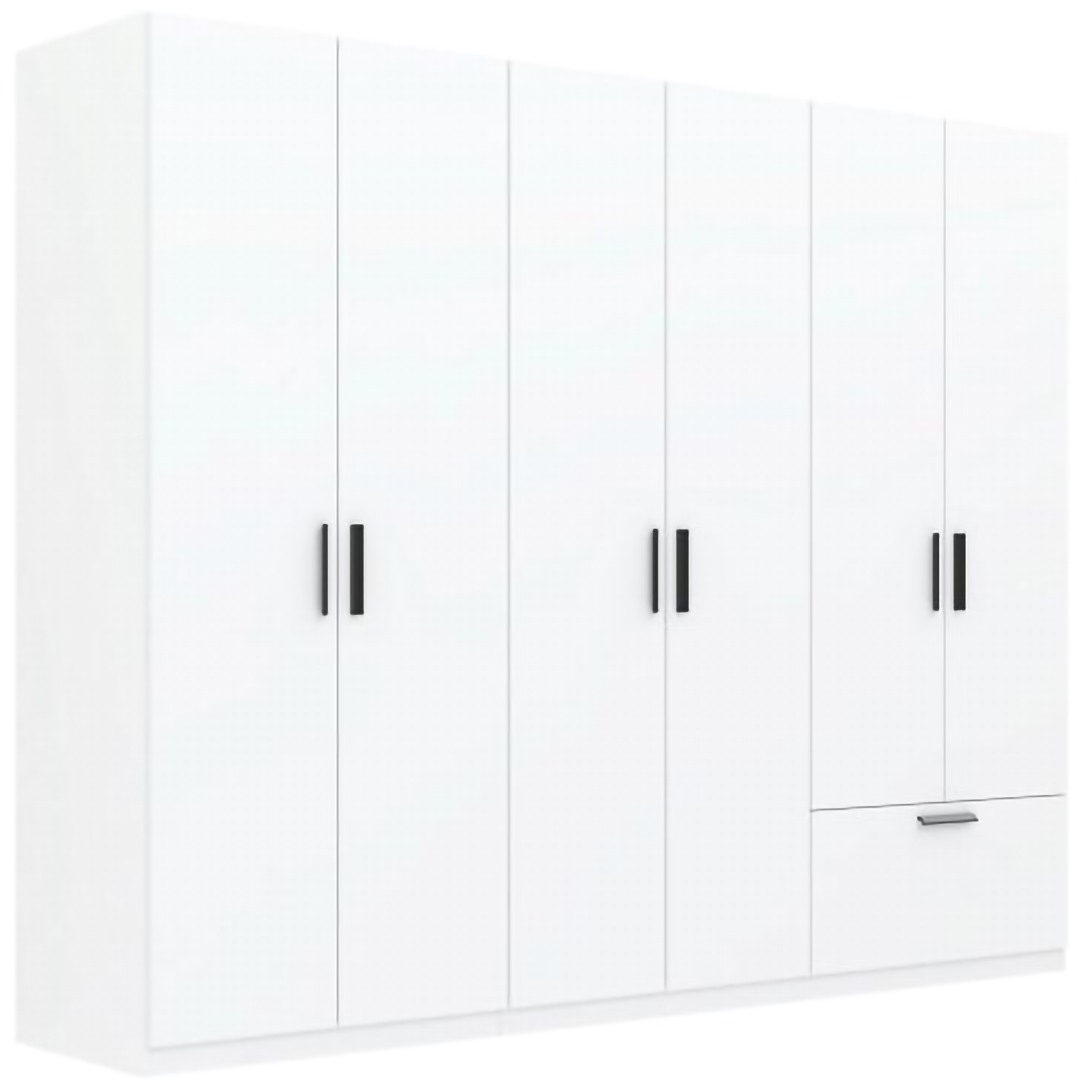 Guardaroba Grande Bianco Nero 3 Ripiani Appendiabiti 269x210h cm, un Cassetto - Libaha