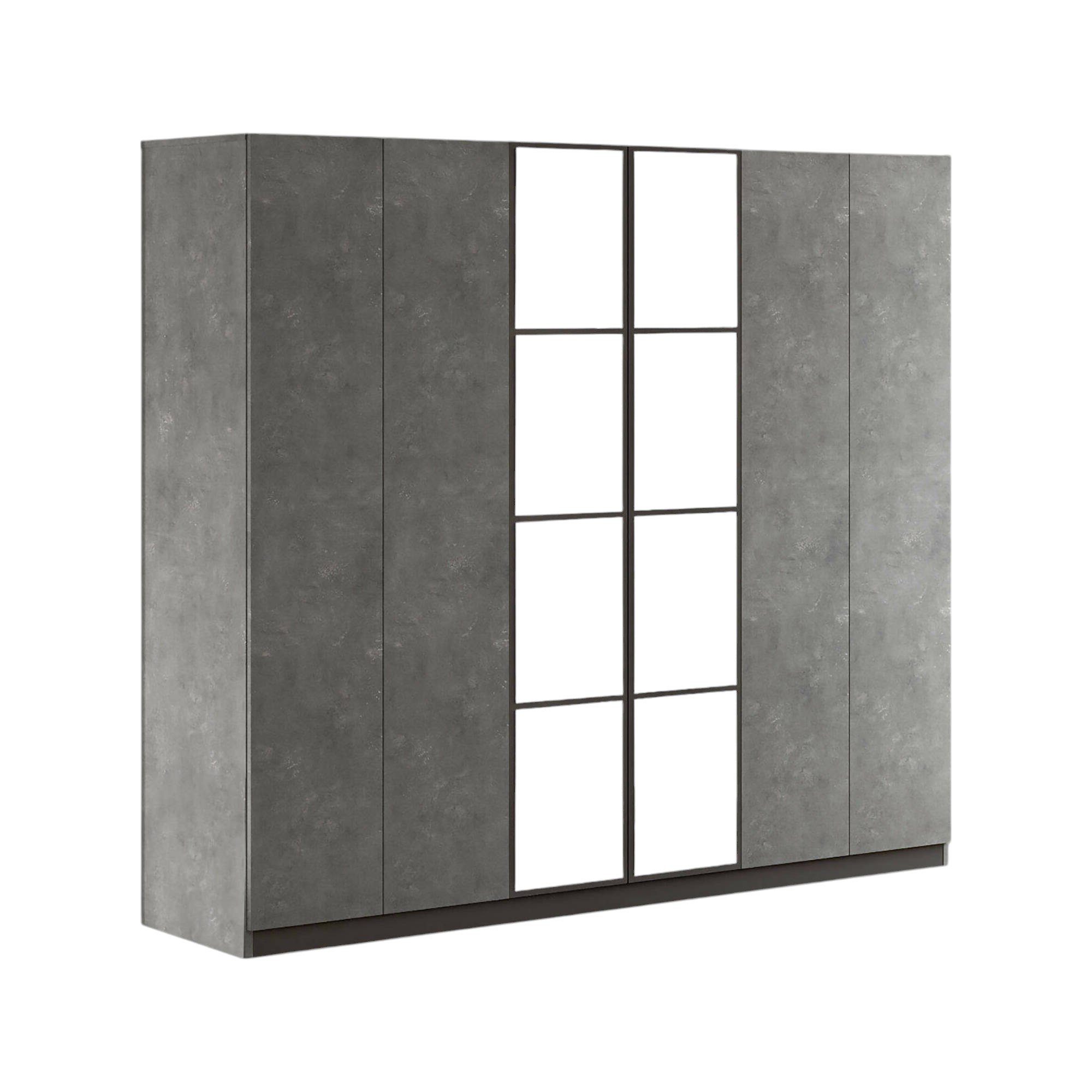 Guardaroba grande Fornax, Mobile camera da letto, Cabina armadio portabiti, Armadio appendiabiti, 208x50 h184 cm, Antracite e Grigio