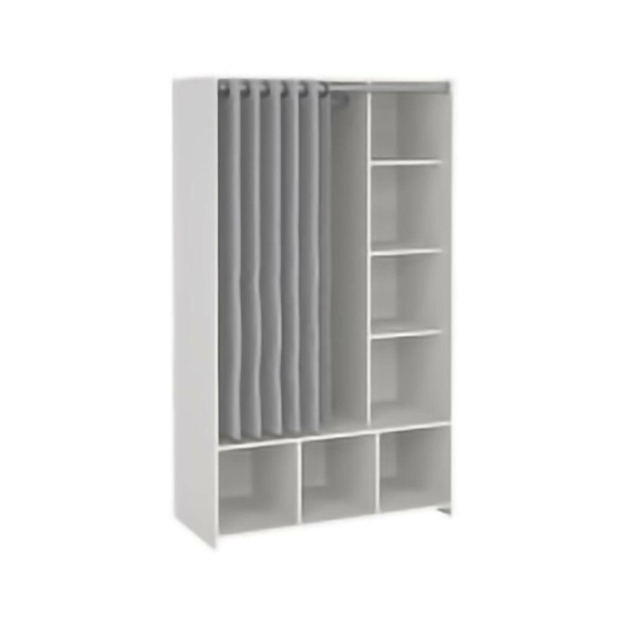 Guardaroba grande Roselle, Mobile camera da letto, Cabina armadio portabiti, Armadio appendiabiti, 105x48 h180 cm, Bianco e Grigio