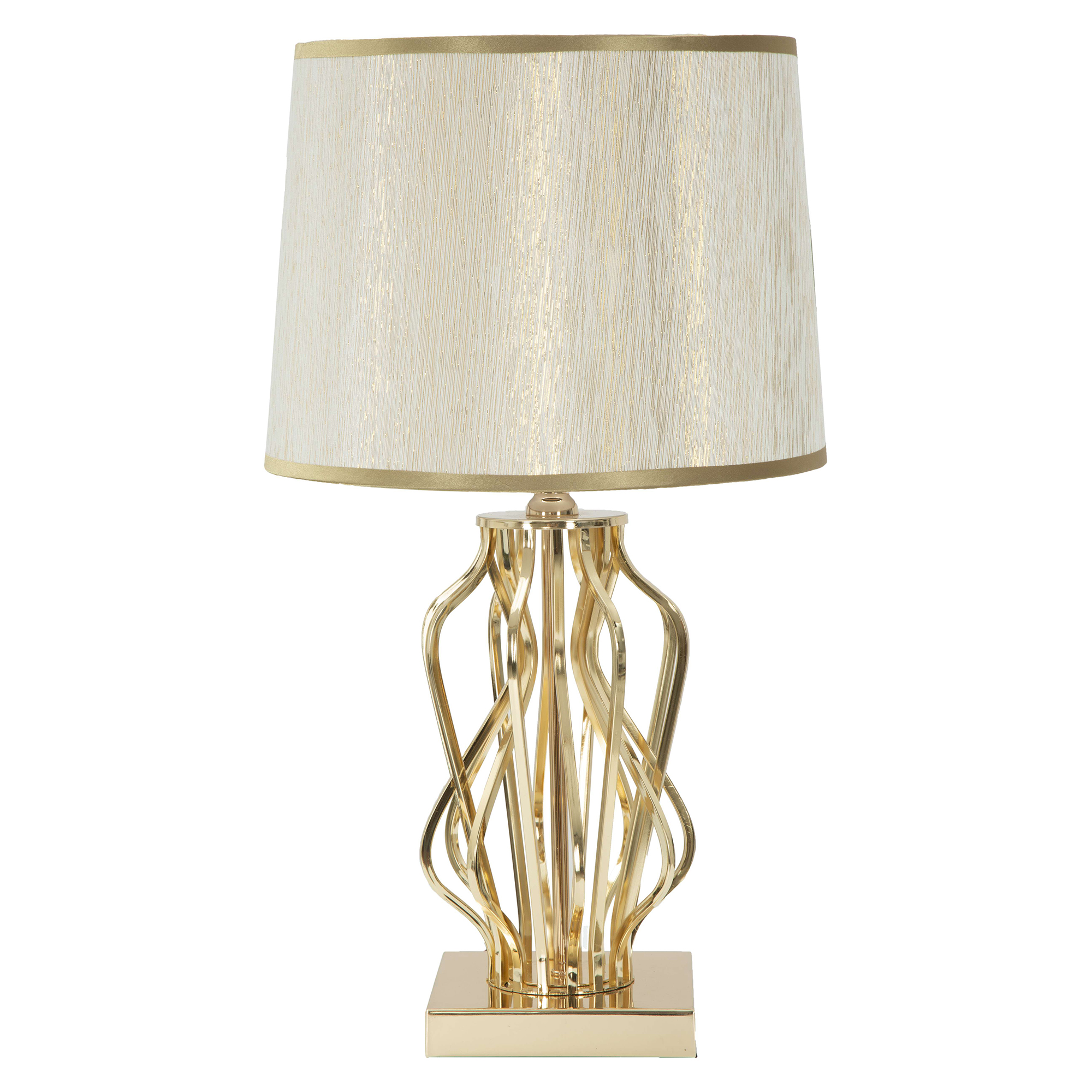 Lampada da Tavolo Bianco Crema oro Necessaria 1 Lampadina Attacco e27, Paralume - Sigiri