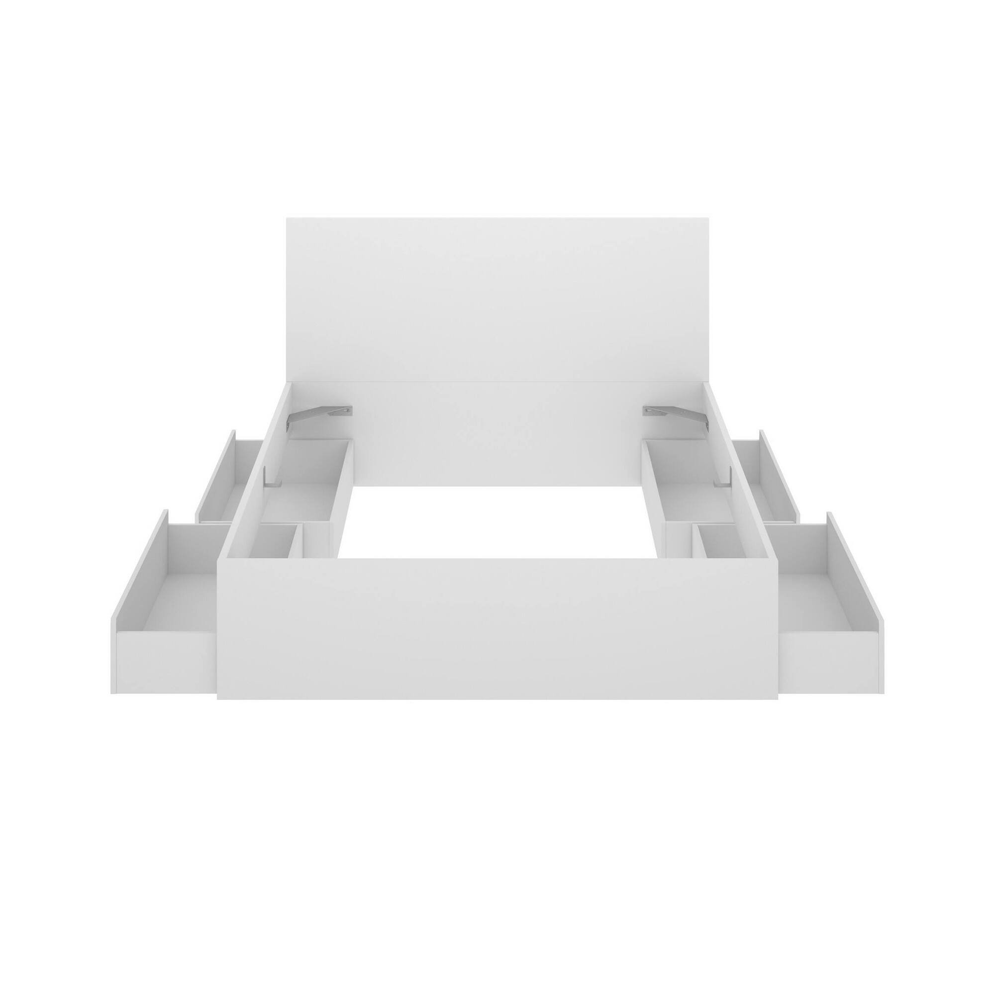 Letto matrimoniale Comunaglia, Sommier per camera da letto, Giroletto per stanza, Struttura porta materasso, 169x205 h100 cm, Bianco