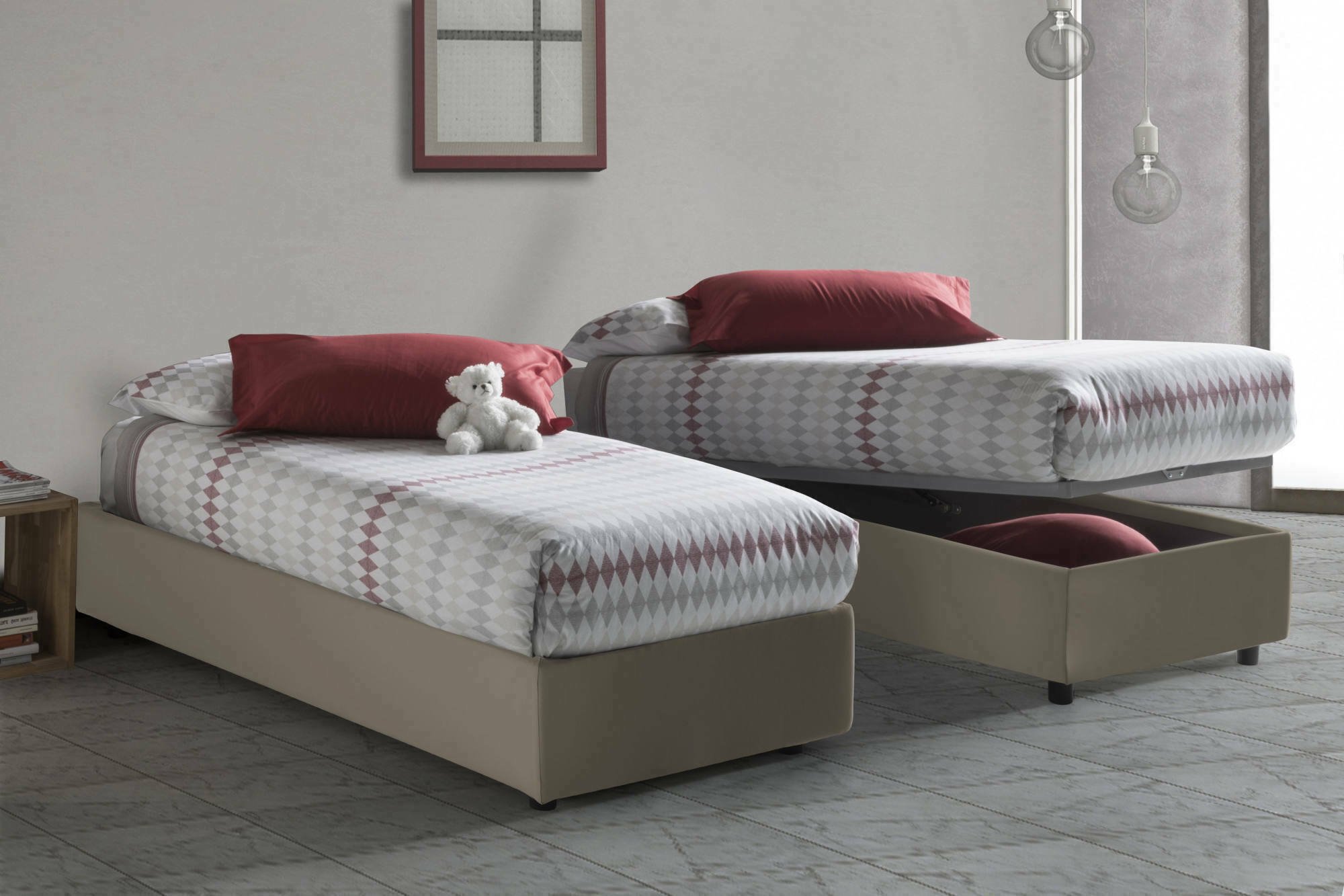Letto Singolo Ambra Letto Contenitore Con Rivestimento In Ecopelle letto-singolo-ambra-letto-contenitore-con-rivestimento-in-ecopelle