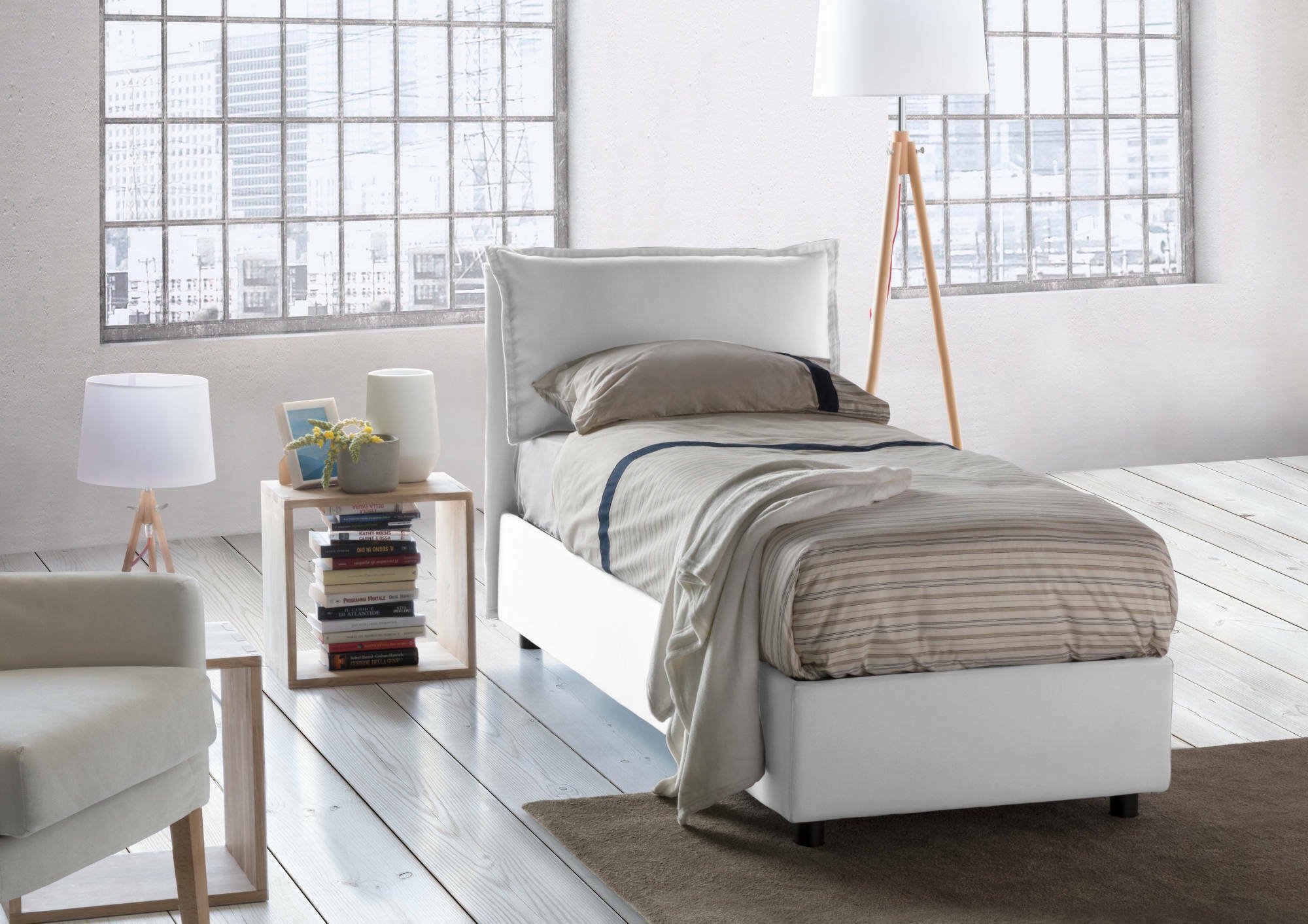Letto Singolo Roberta Letto Contenitore Con Rivestimento In Tessuto letto-singolo-roberta-letto-contenitore-con-rivestimento-in-tessuto