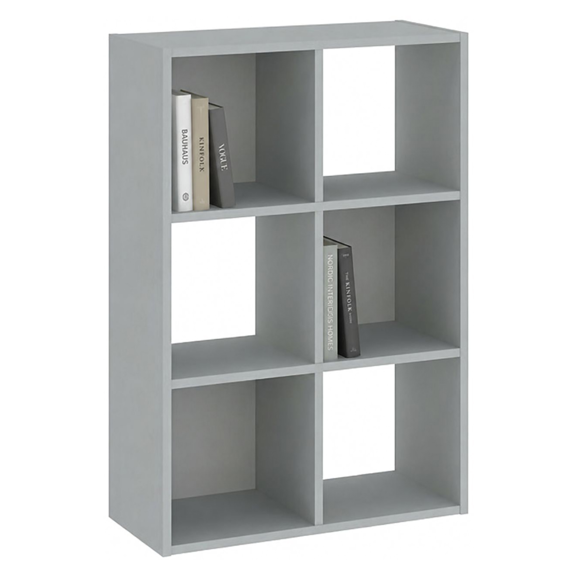 Libreria Grigio 4 Ripiani Installazione a Terra 61x30x91h cm, Struttura Verticale - Lifasa