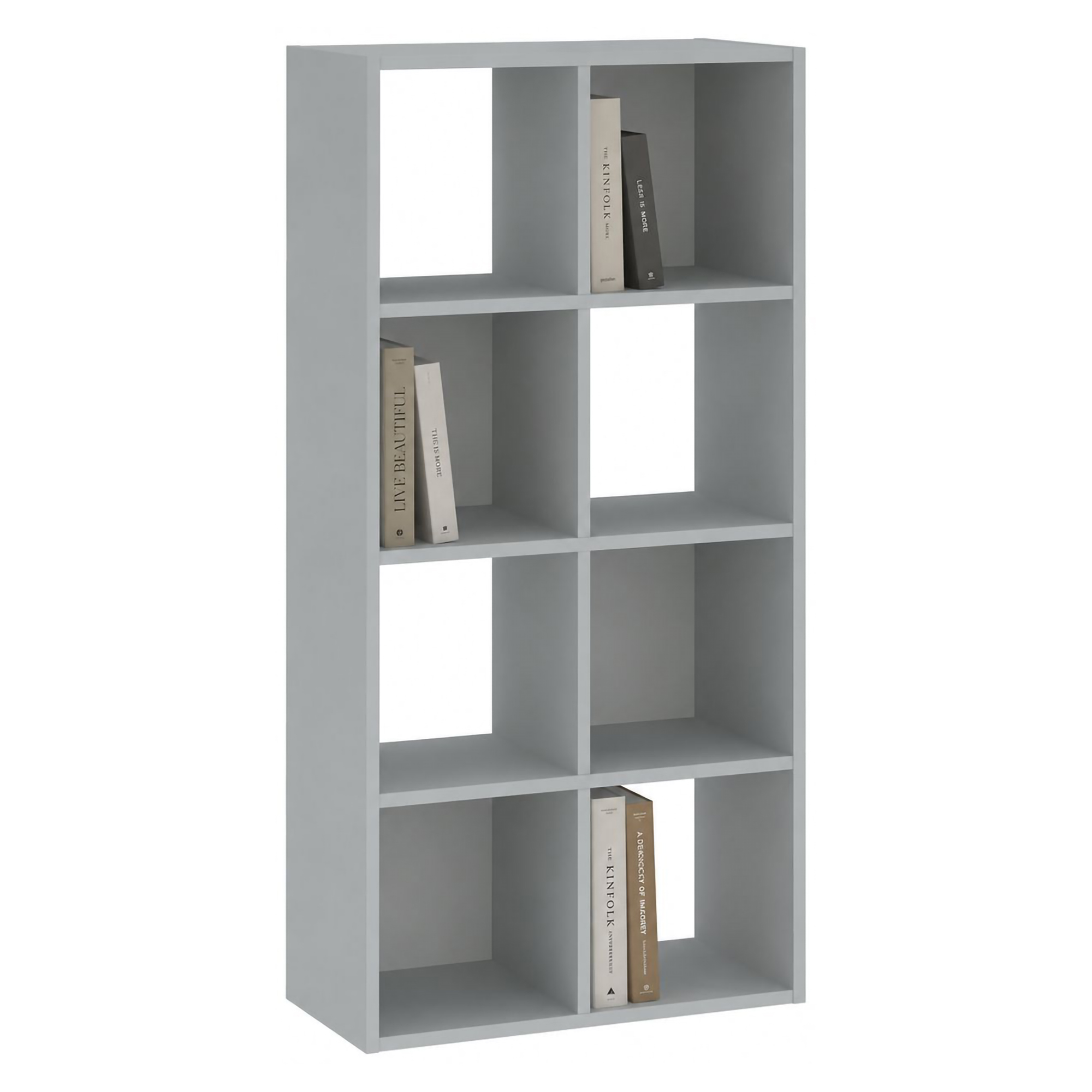 Libreria Grigio 6 Ripiani Installazione a Terra 61x30x121h cm, Struttura Verticale - Lifatila