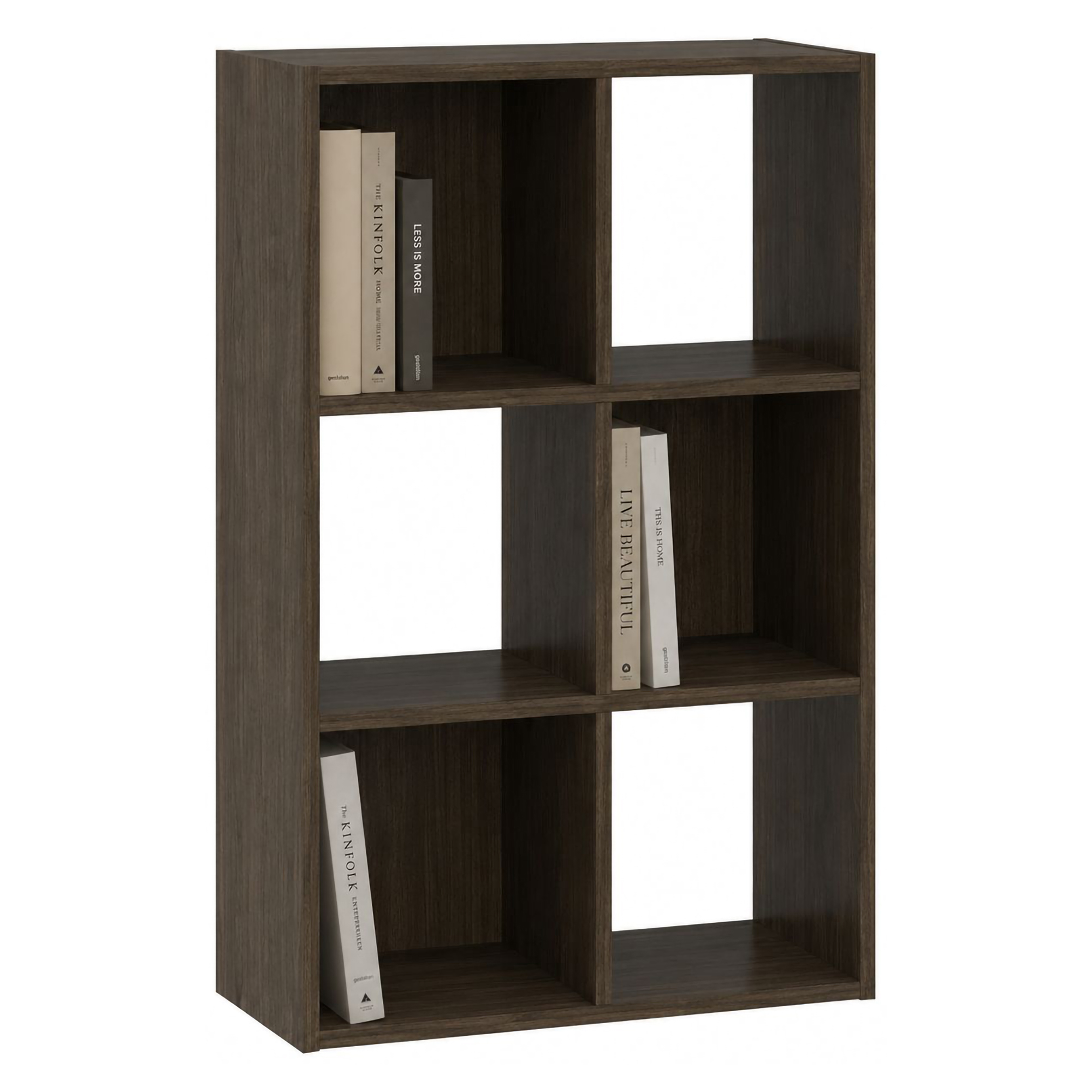 Libreria Marrone Noce 4 Ripiani Installazione a Terra 61x30x91h cm, Struttura Verticale - Lifasa