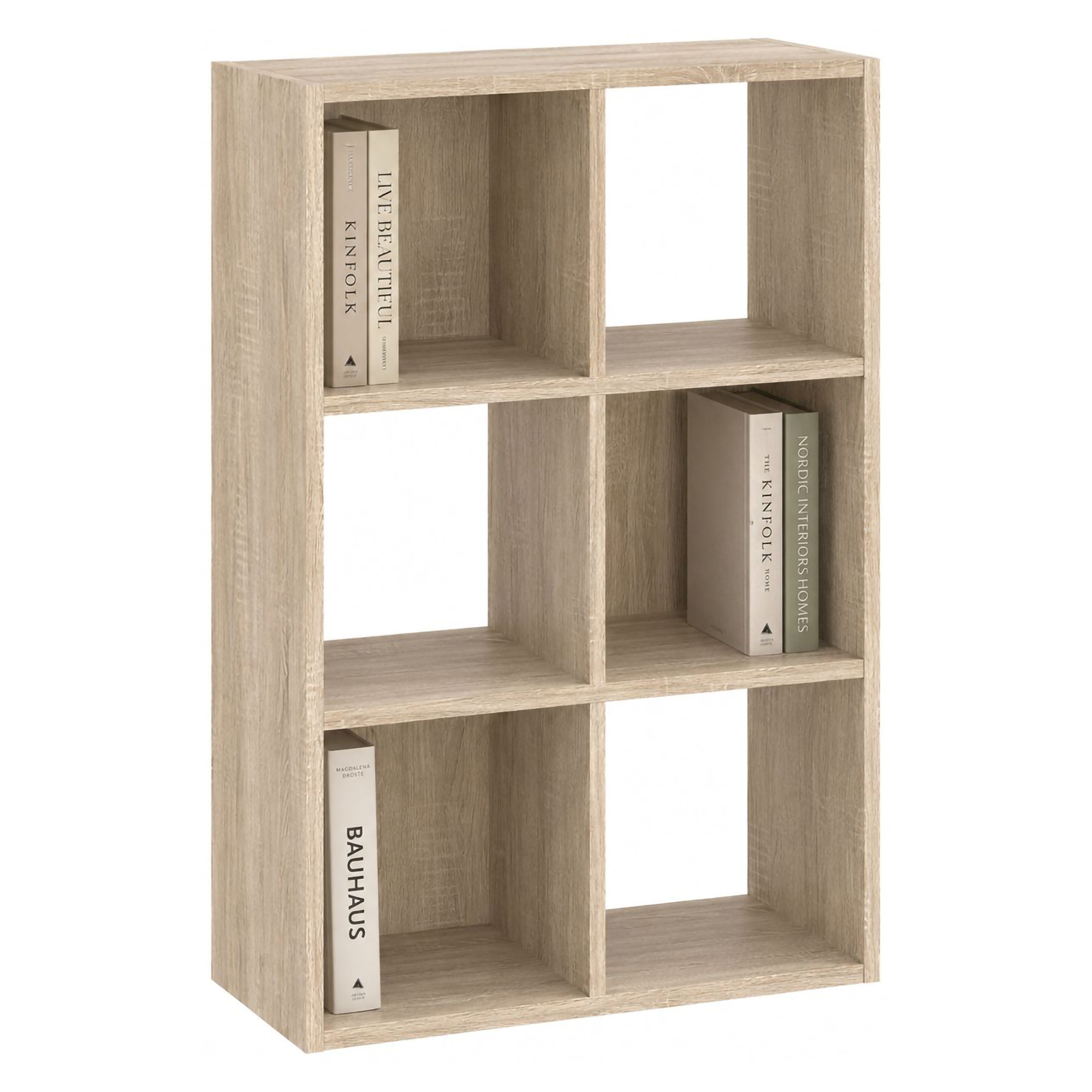 Libreria Marrone Rovere 4 Ripiani Installazione a Terra 61x30x91h cm, Struttura Verticale - Lifasa