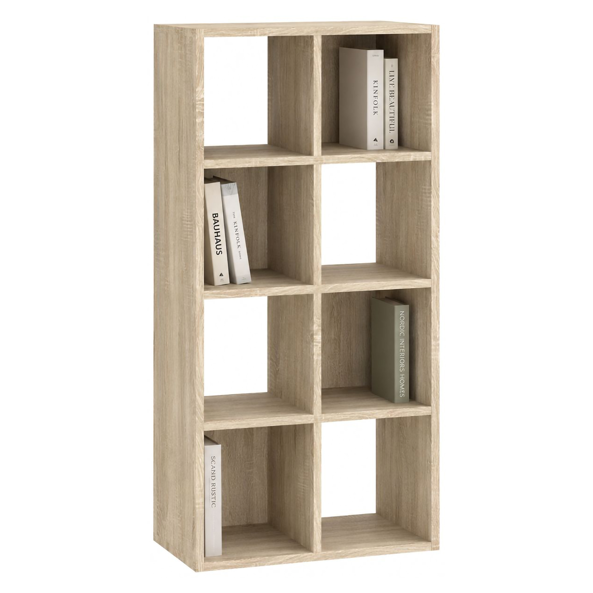 Libreria Marrone Rovere 6 Ripiani Installazione a Terra 61x30x121h cm, Struttura Verticale - Lifatila