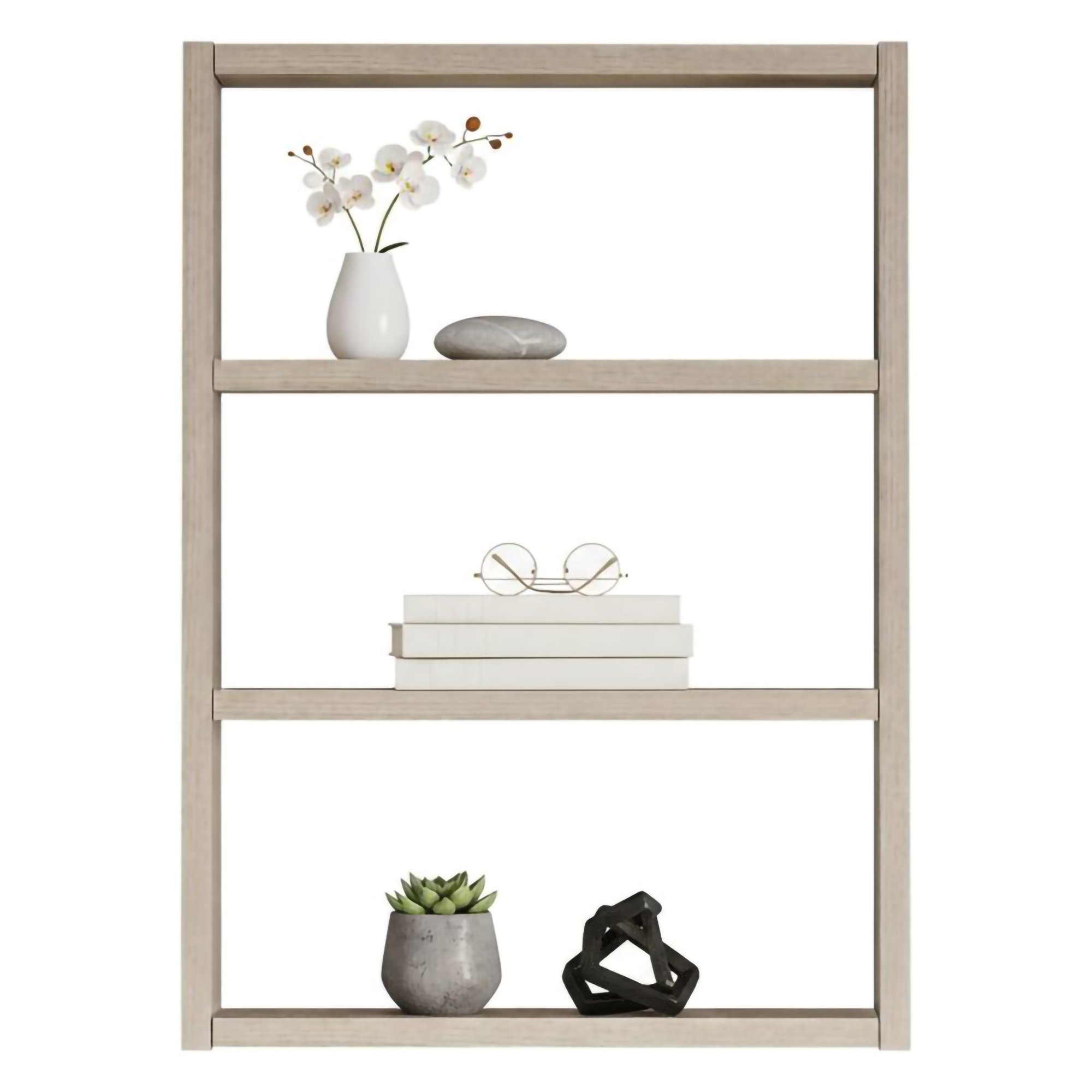 Mensola Marrone Rovere 3 Ripiani Sfumatura Colore Struttura Rovere 43x9x60h cm, - Krosa