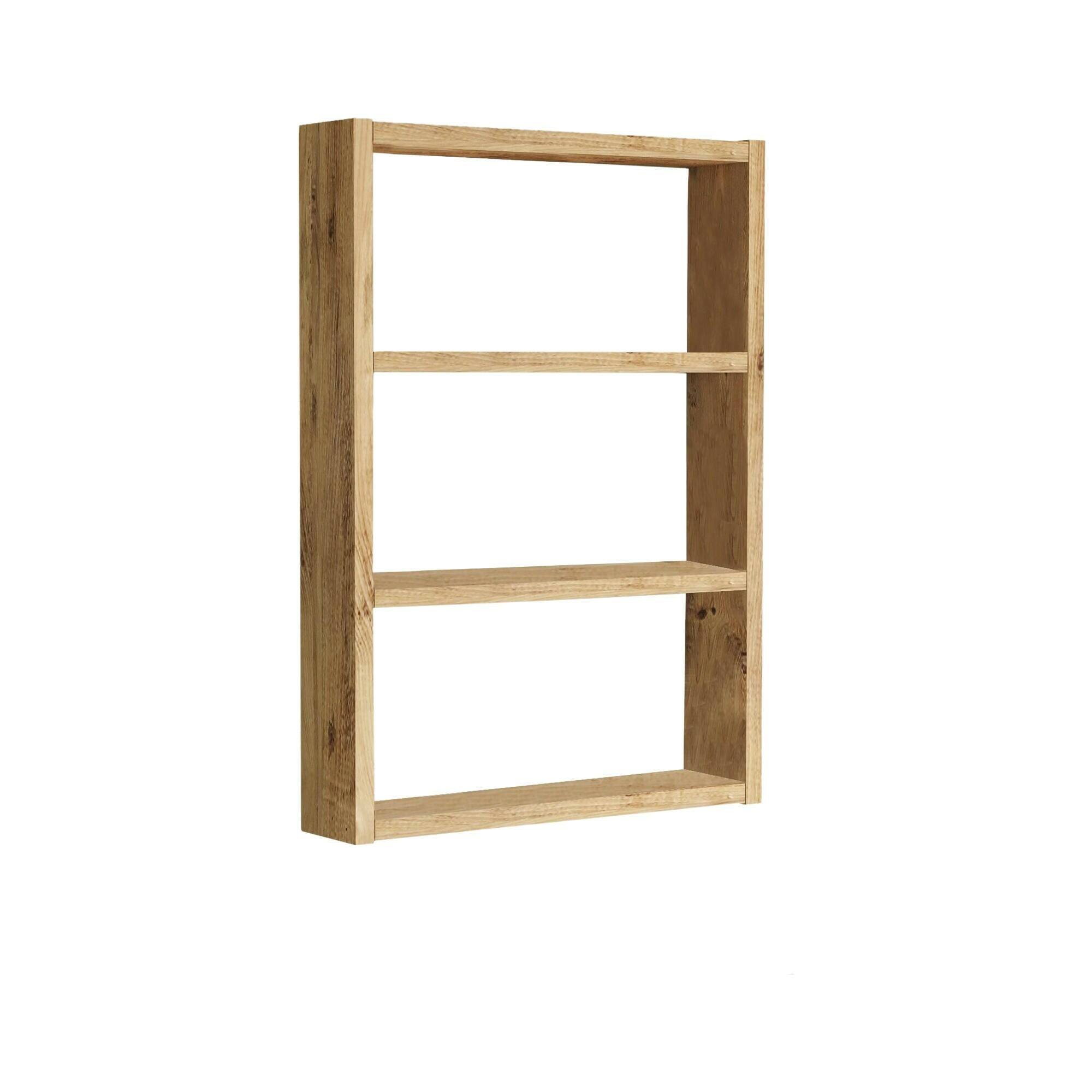 Mensola Marrone Rovere Nodi 3 Ripiani Sfumatura Colore Struttura Rovere Nodi 43x9x60h cm, - Krosa
