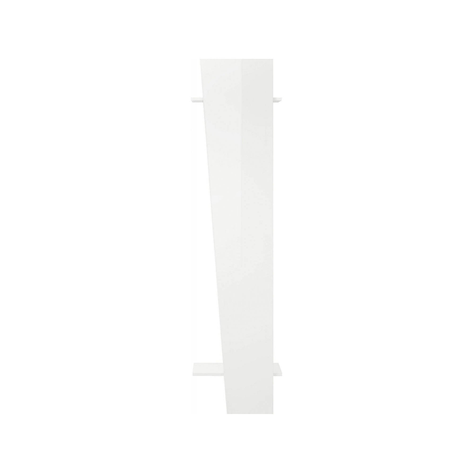 Mobile da ingresso Sante, Entratina moderna multifunzione, Armadietto multiuso per atrio, 100% Made in Italy, cm 50x30h200, Bianco lucido laccato