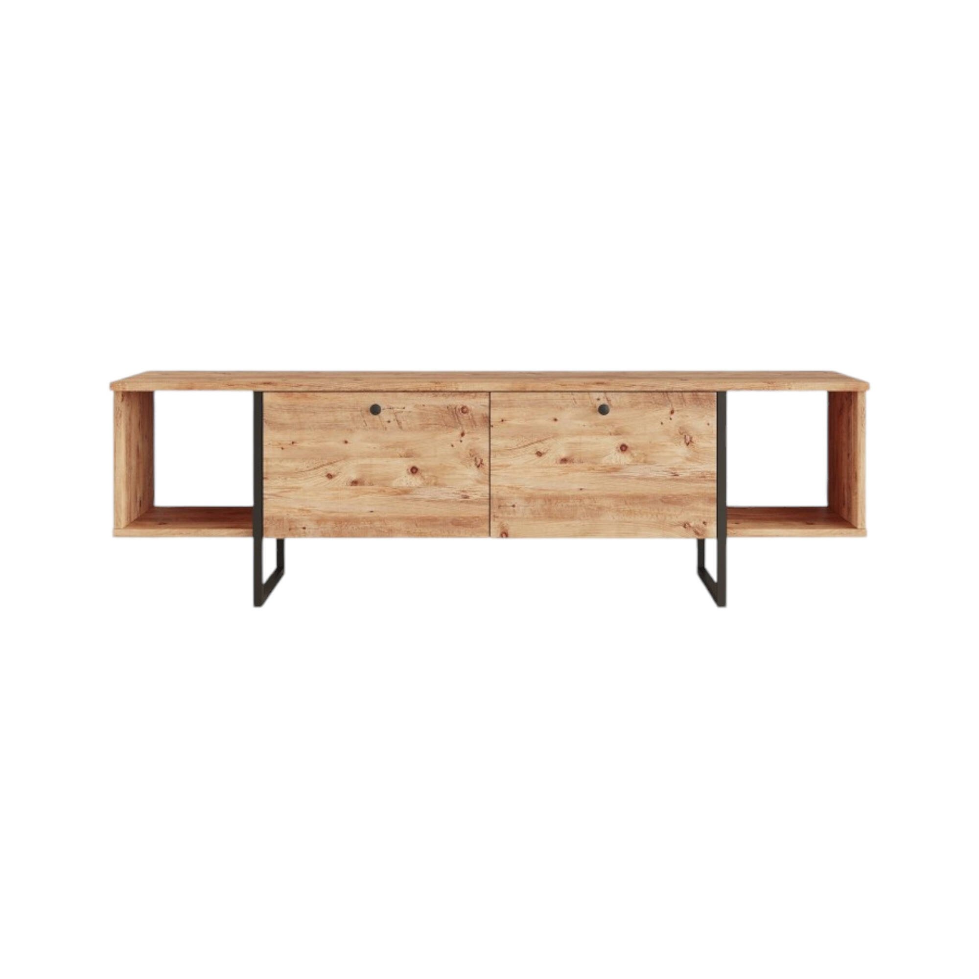 Mobile porta TV Alkalurops, Credenza da soggiorno, Armadio basso per TV, Base parete attrezzata, 160x40 h48 cm, Quercia