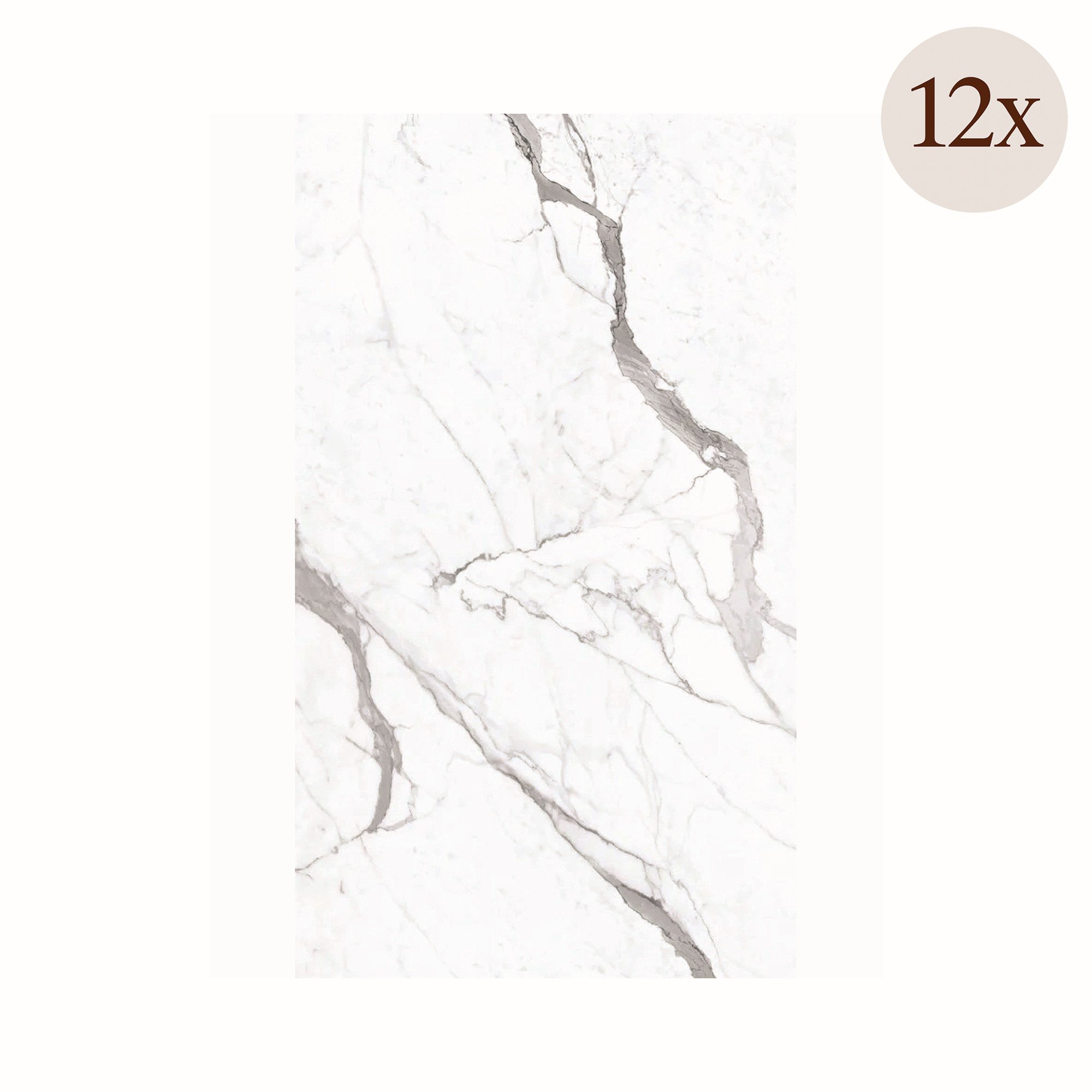 Pannello Decorativo Bianco Marmo set da 12, Facile da Tagliare, Facile da Installare Texture Realistica 60x0.3 cm, Isolante Acustico Scarsa Isolazione