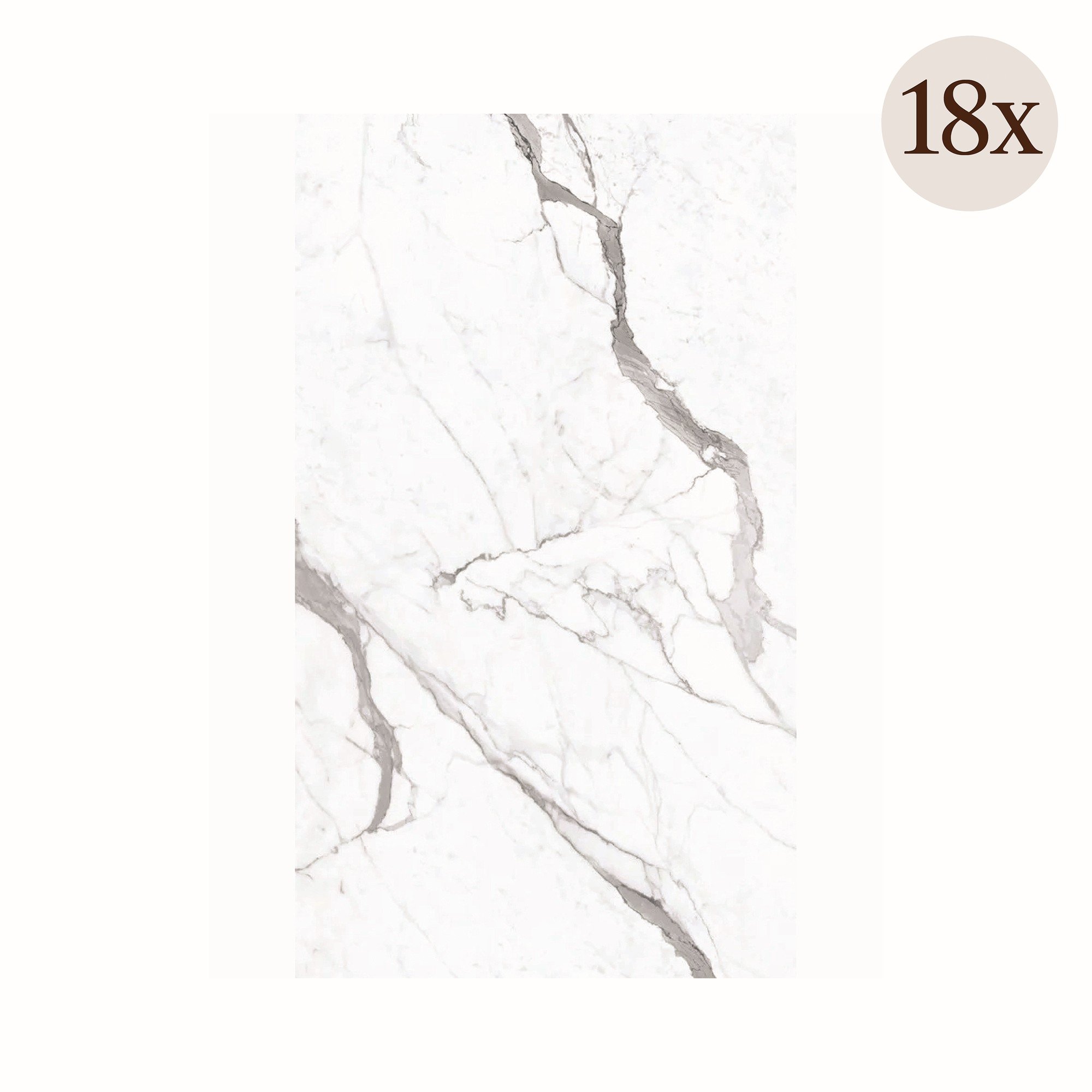 Pannello Decorativo Bianco Marmo set da 18, Facile da Tagliare, Facile da Installare Texture Realistica 60x0.3 cm, Isolante Acustico Scarsa Isolazione
