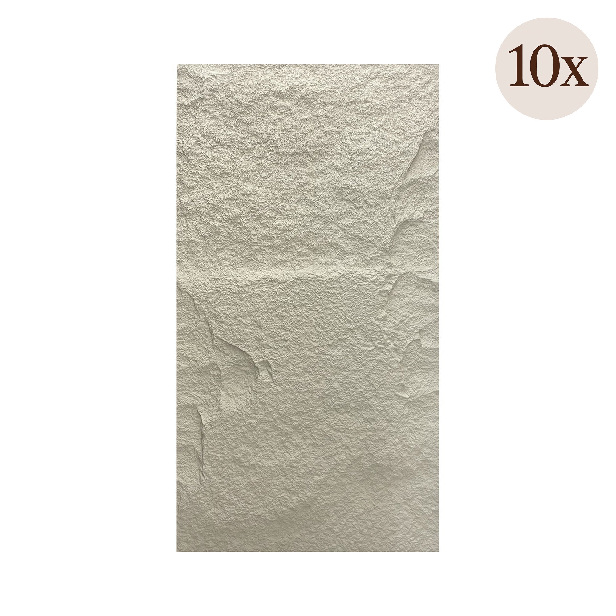 Pannello Decorativo Bianco Roccia set da 10, Facile da Tagliare, Facile da Installare Texture Realistica 60x3 cm, Isolante Acustico Buona Isolazione