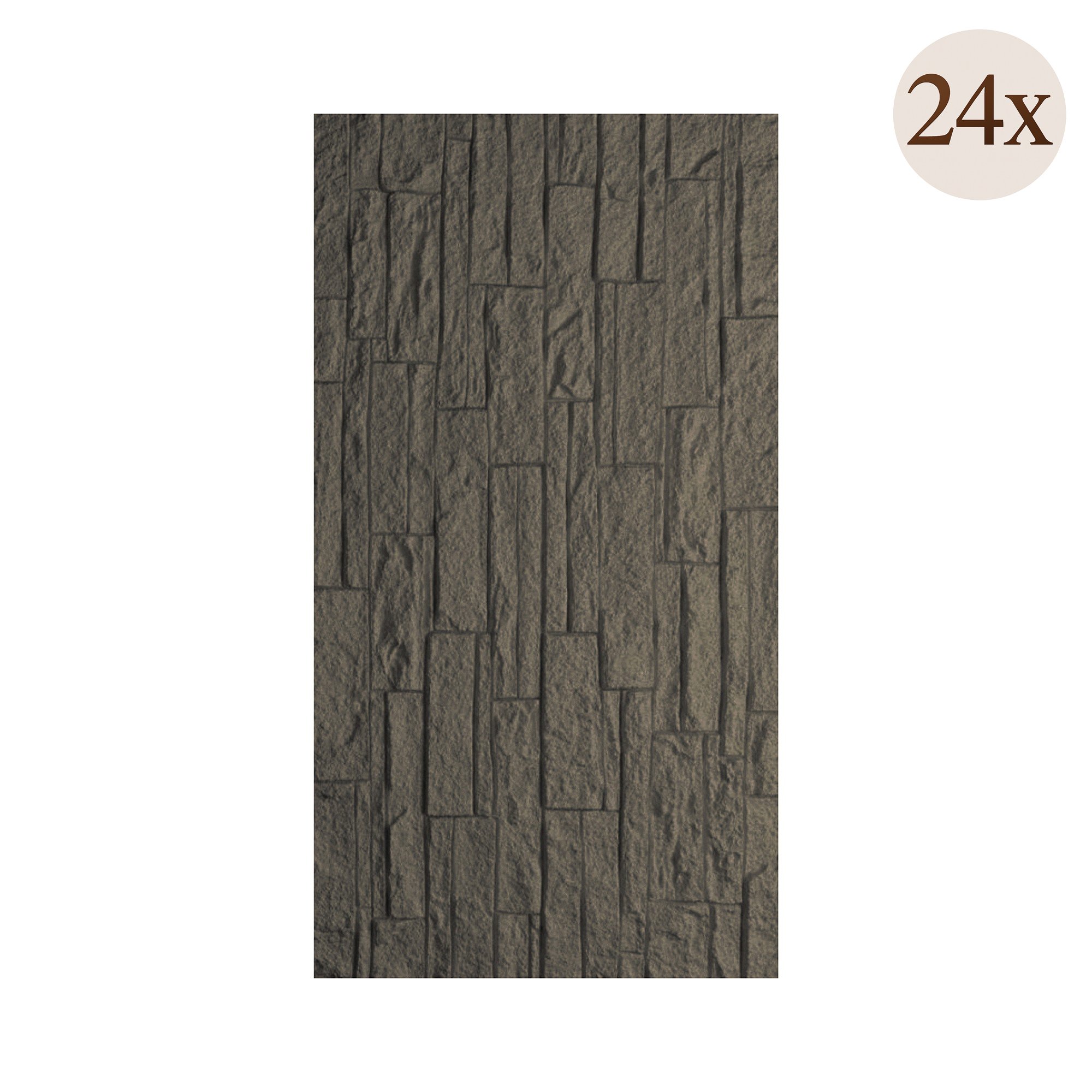 Pannello Decorativo Grigio Ardesia set da 24, Facile da Tagliare, Facile da Installare Texture Realistica 60x2.5 cm, - Nulvi